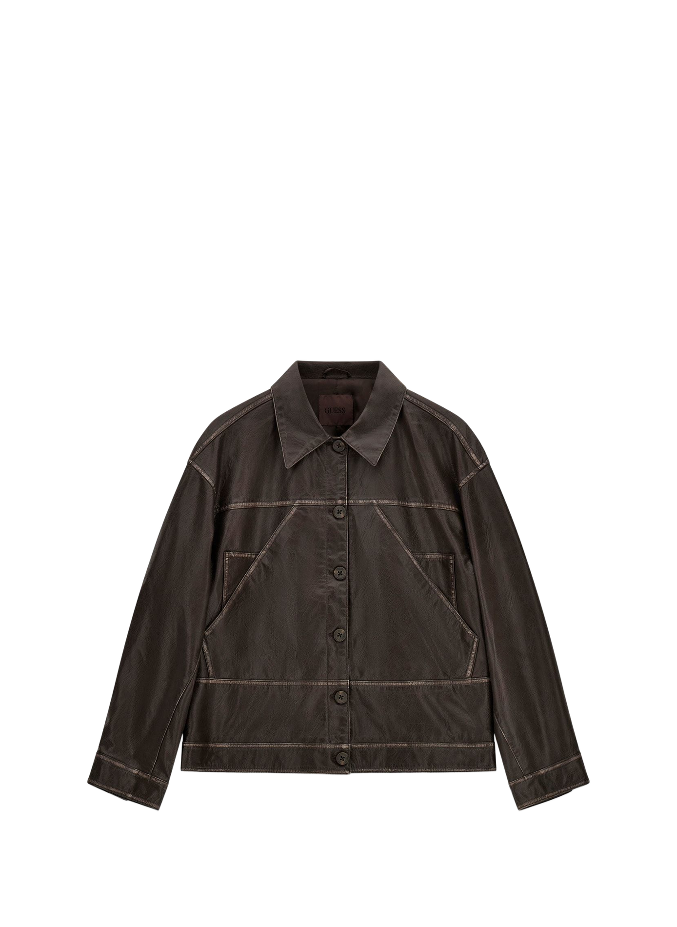 Jacket with classic collar GUESS Brown