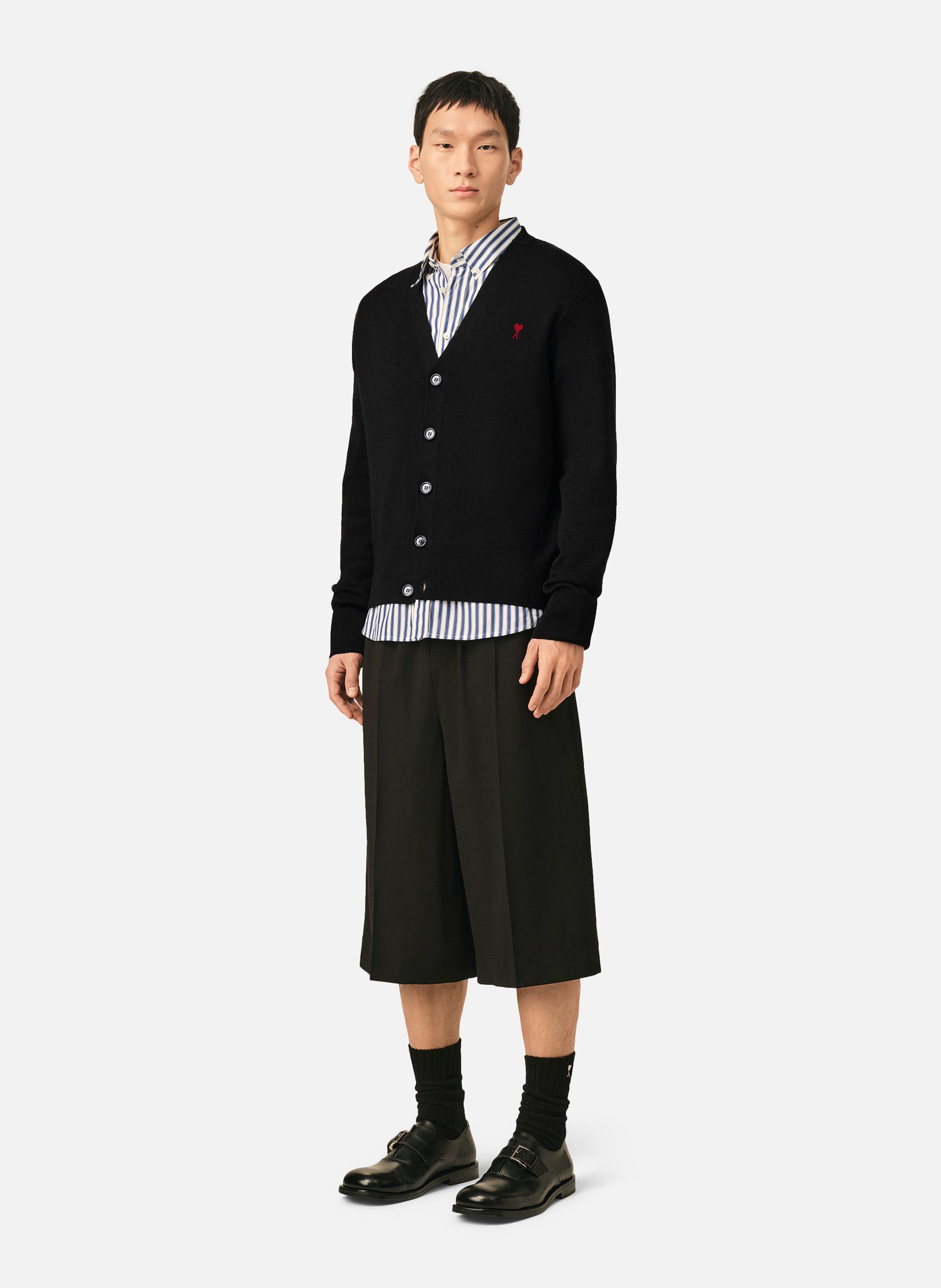 Cardigan ami de coeur en laine AMI PARIS Noir