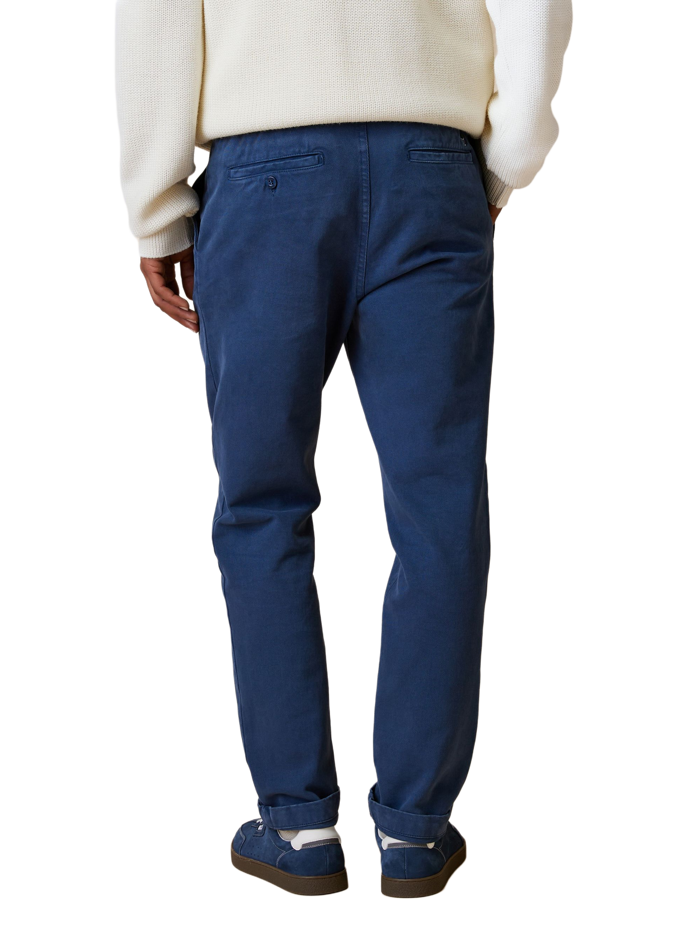 Pantalon chino à taille élastiquée en coton FAGUO Bleu