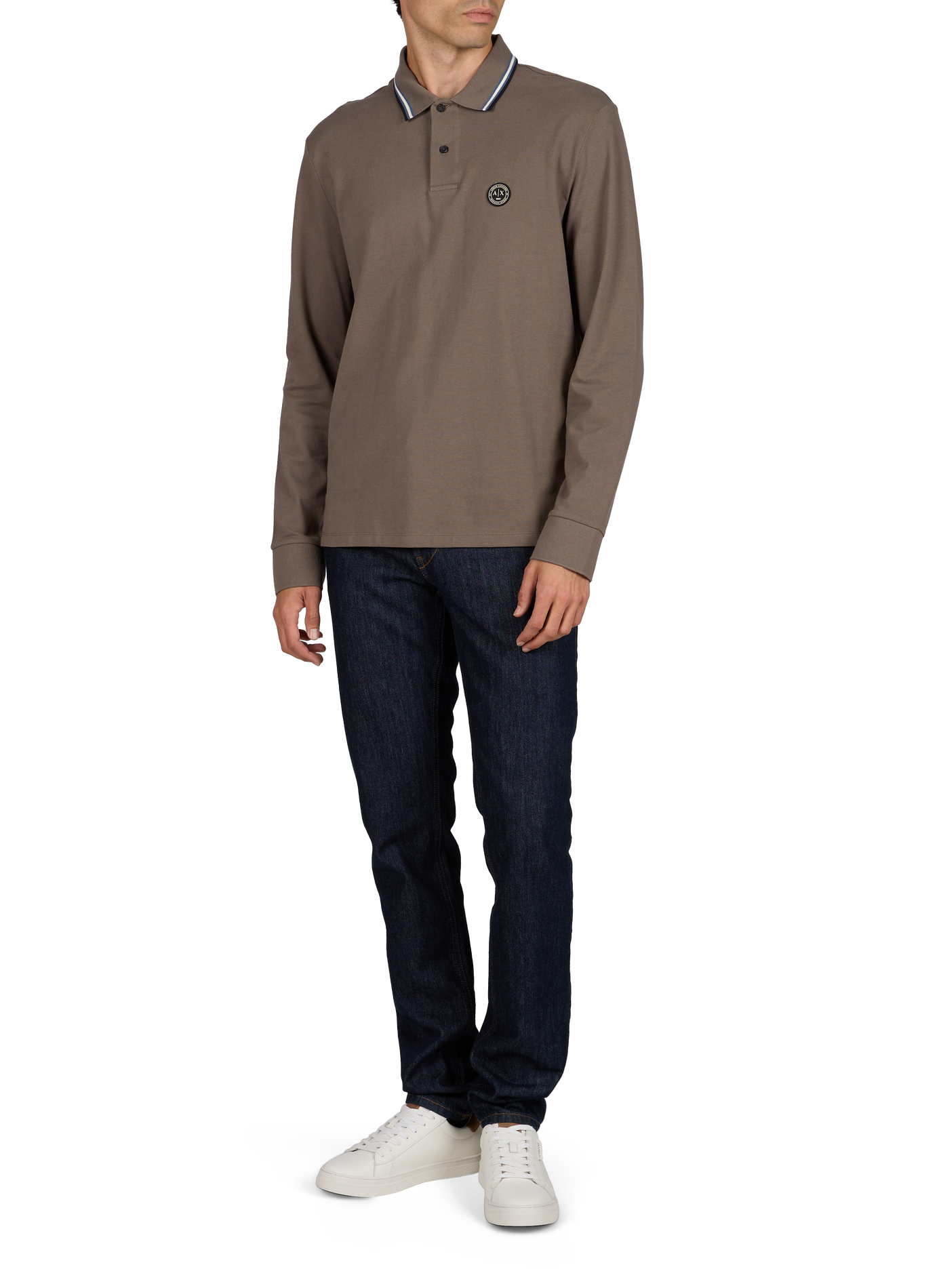 Straight cotton polo shirt ARMANI EXCHANGE Beige