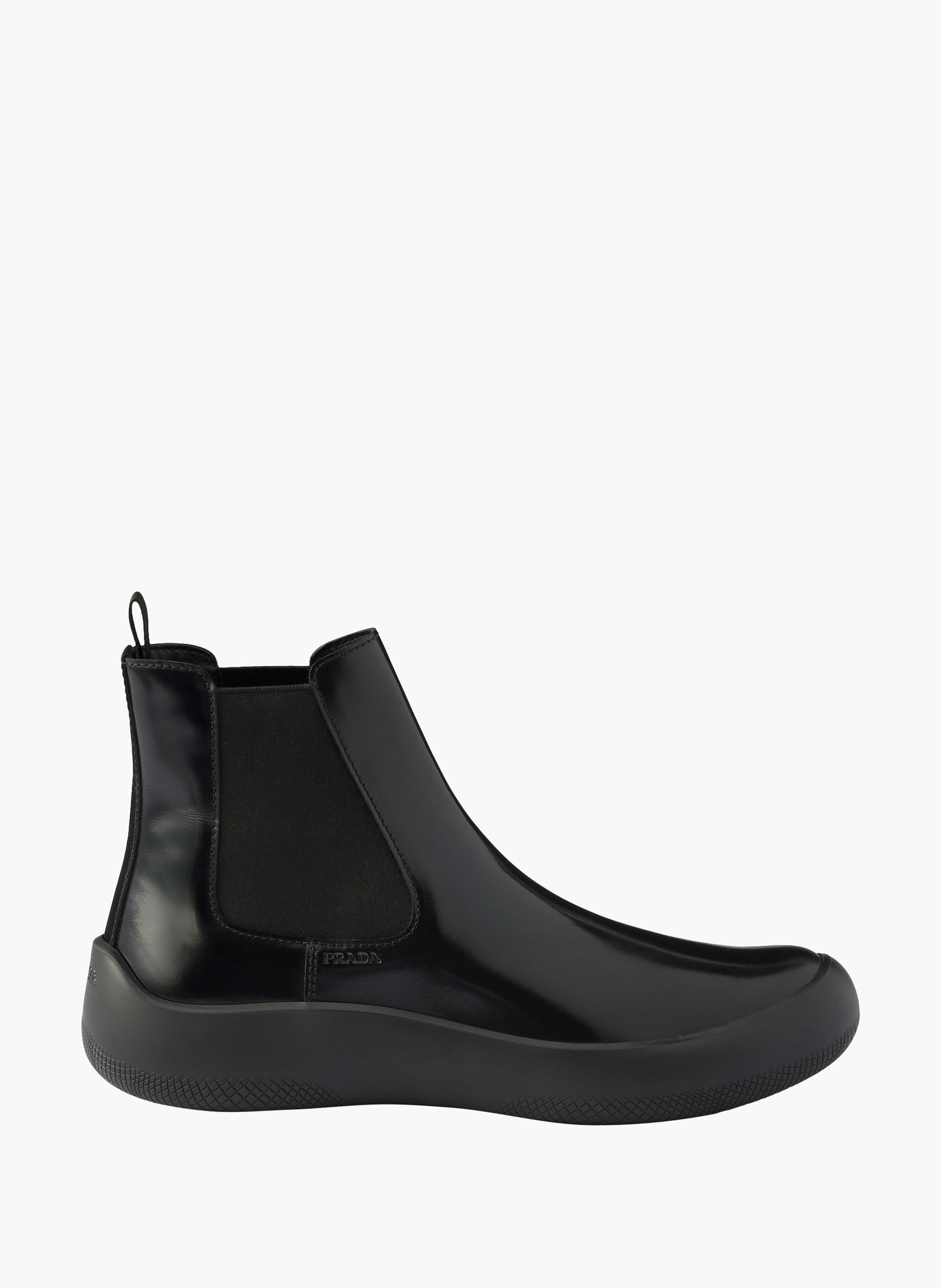Bottines chelsea en cuir brossé PRADA Noir