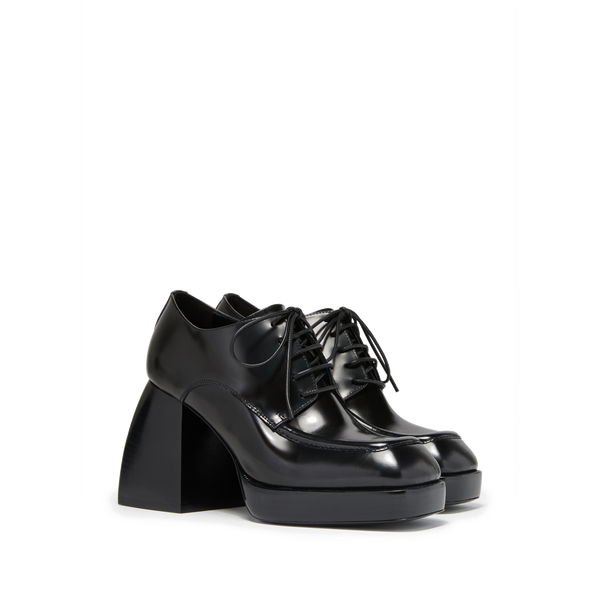 Nodaleto Bulla Evie Patent Leather Lace Up Heels In Black
