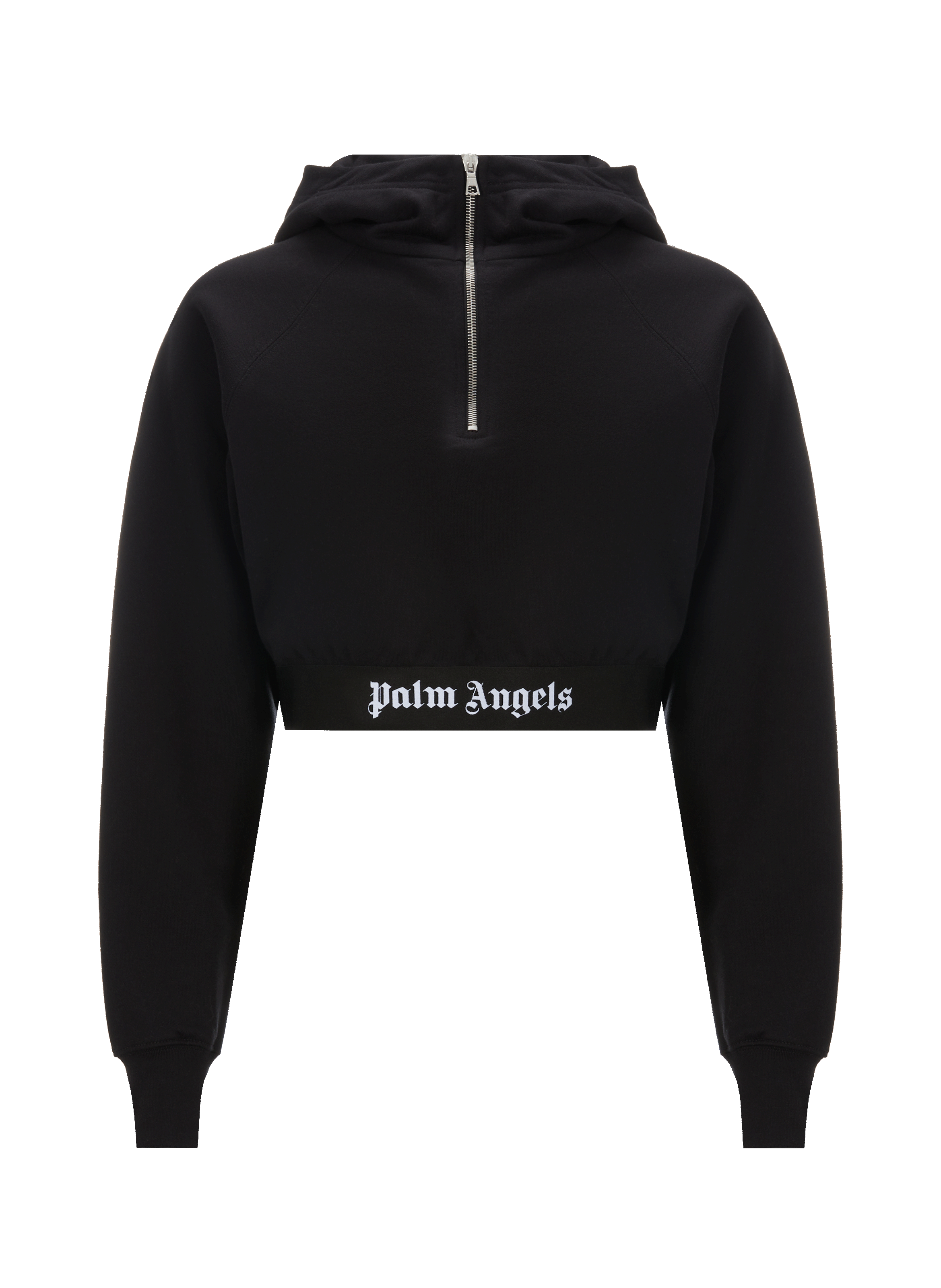 PALM ANGELS Hoodie Logo Tape  Noir