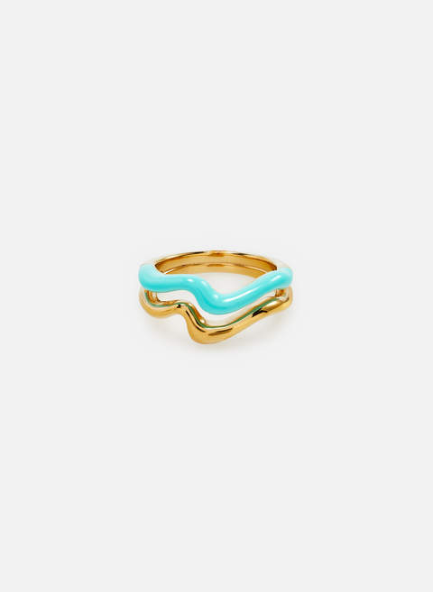 Missoma blue squiggle double ring 