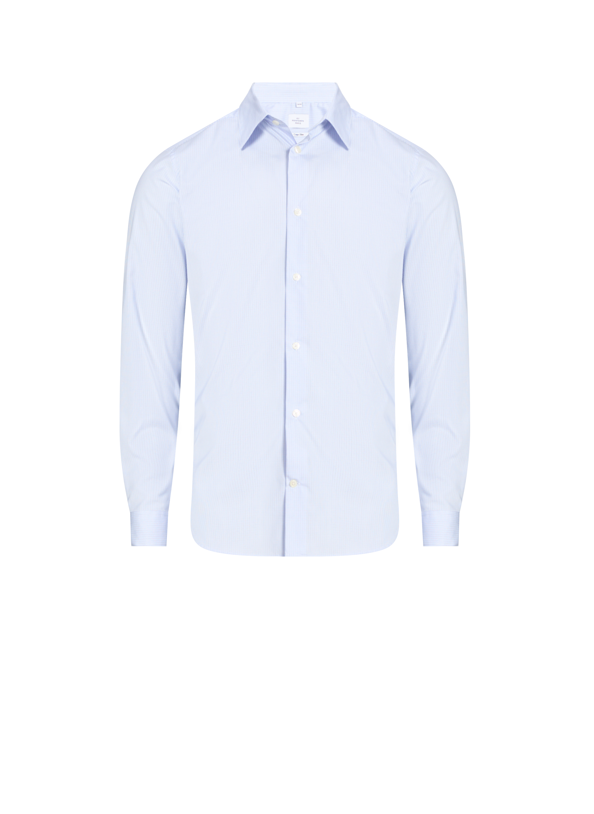 AU PRINTEMPS PARIS Chemise slim en coton Bleu