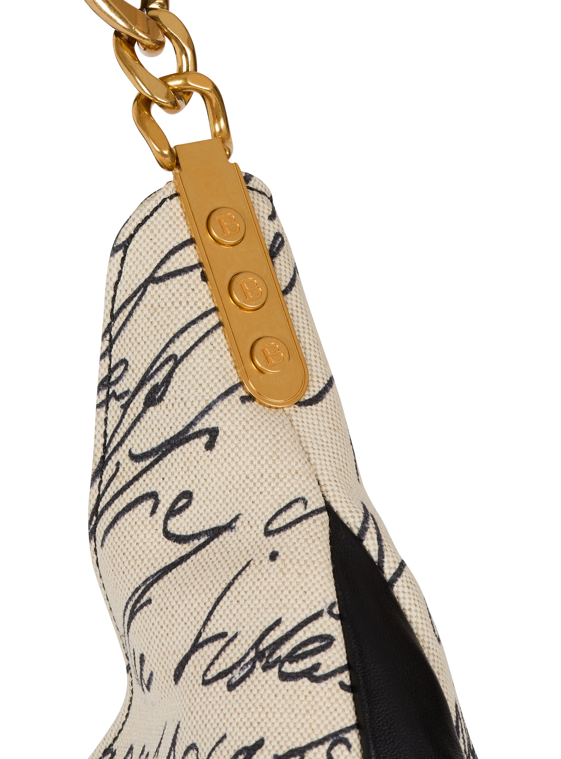 Sac cabas 1945 soft hobo large en toile imprimée BALMAIN Beige