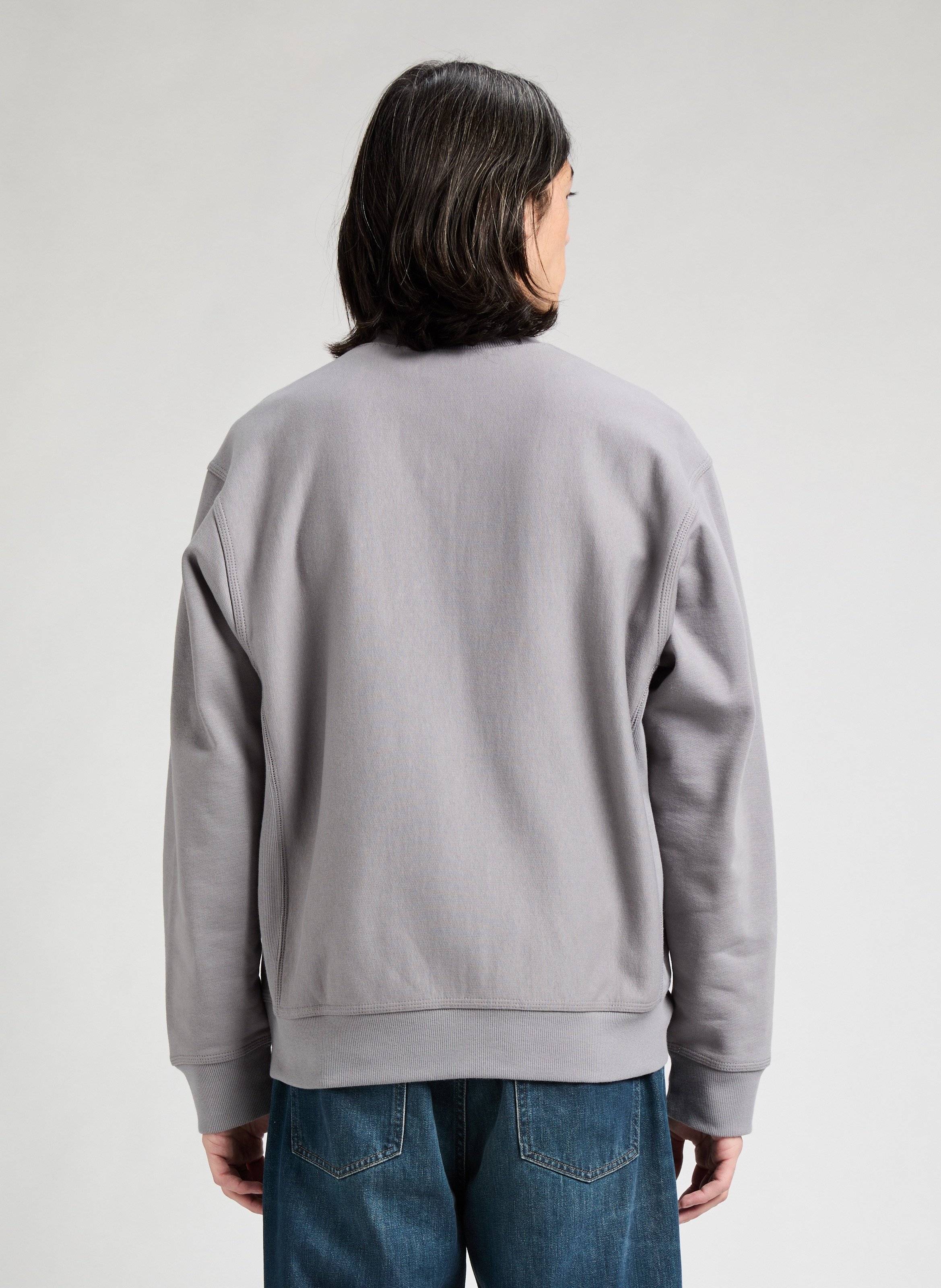 Straight sweatshirt with embroidered cotton logo CARHARTT WIP Grey