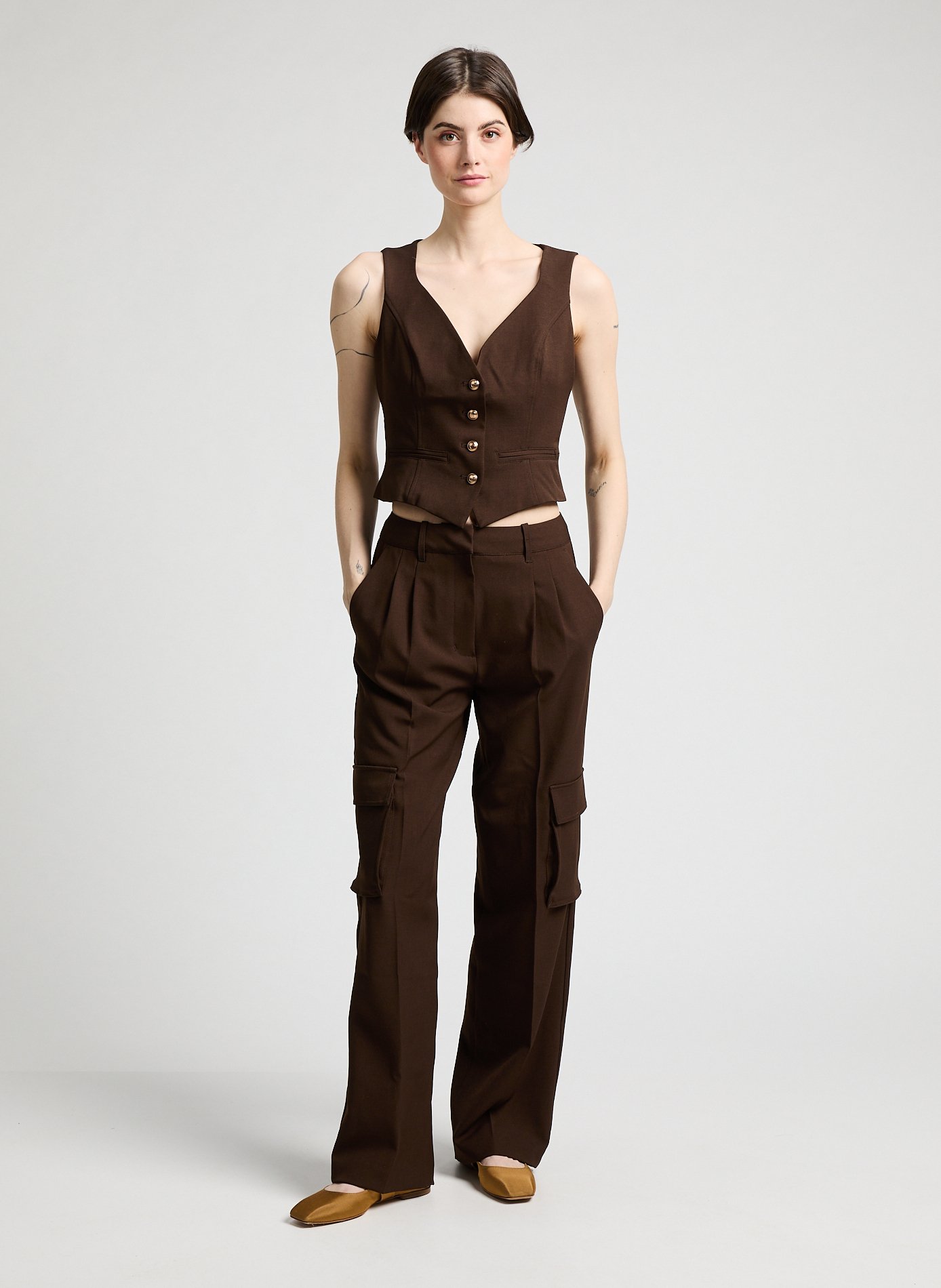 Gilet de costume GUESS Marron