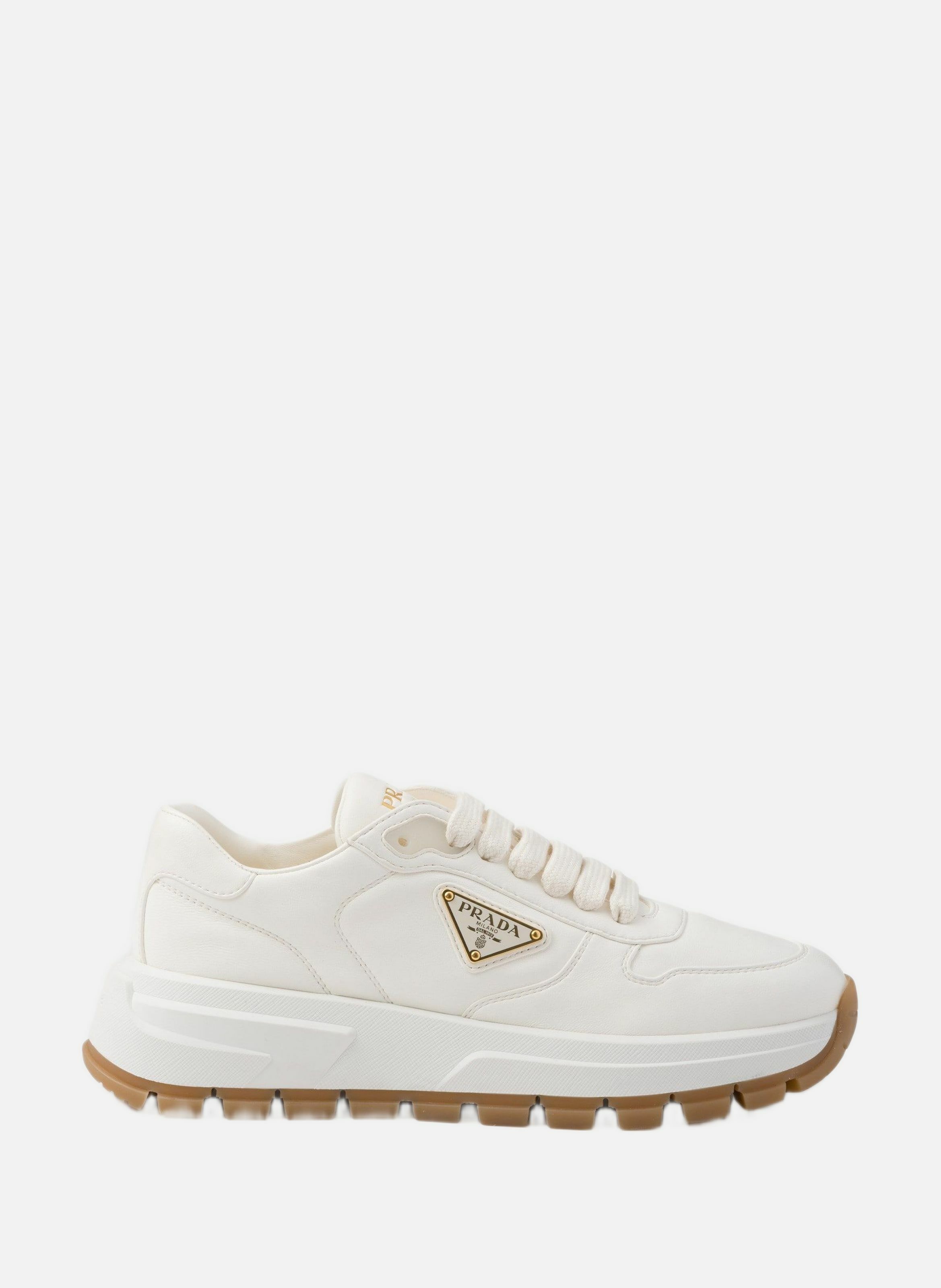 Baskets prax 01 en cuir PRADA Beige