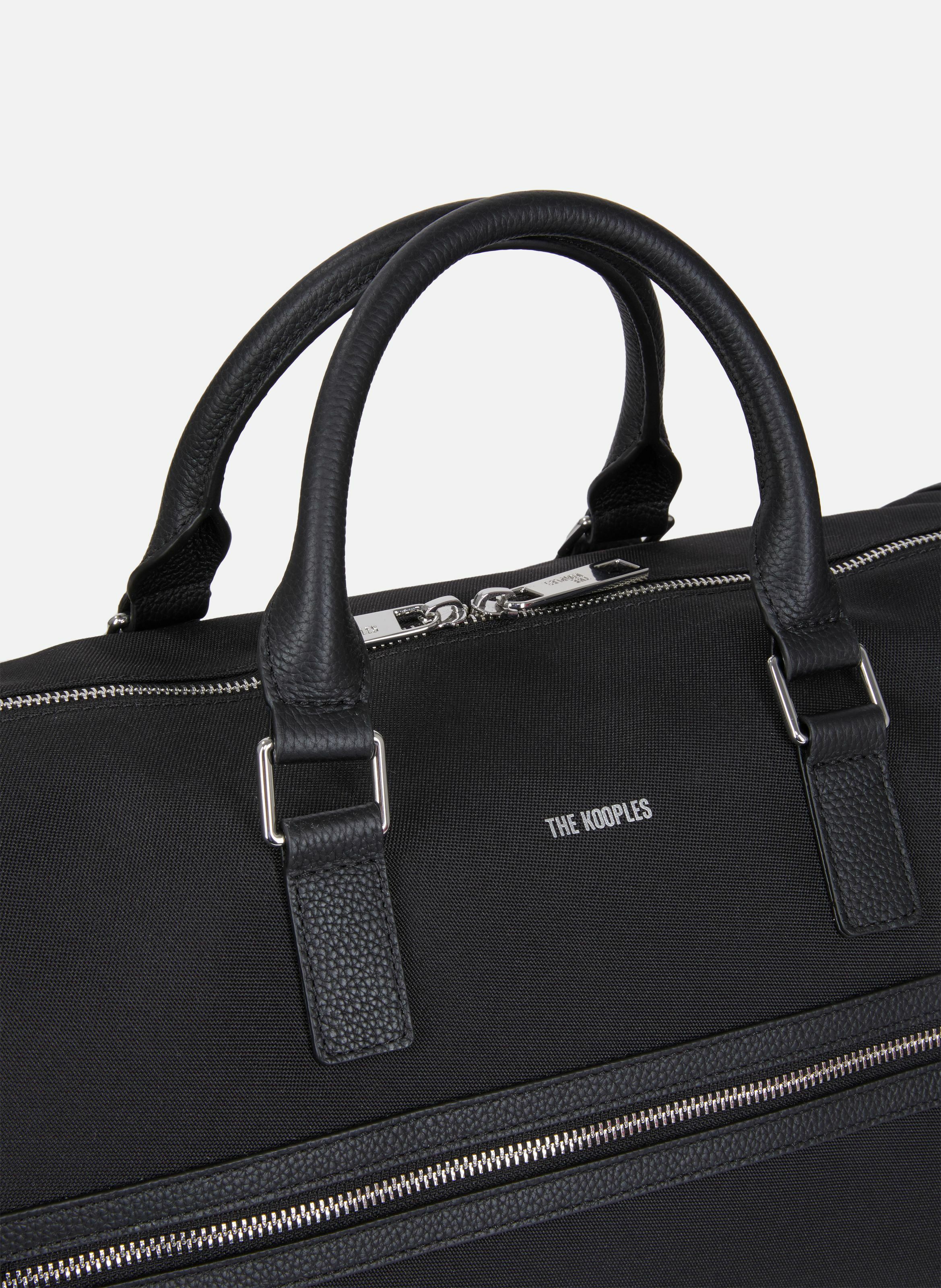 Sac weekend en cuir et toile THE KOOPLES Noir