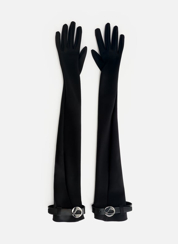 Gants en jersey avec ceinture et logo Noir by COPERNI COPERNI Gants en jersey avec ceinture et logo Noir