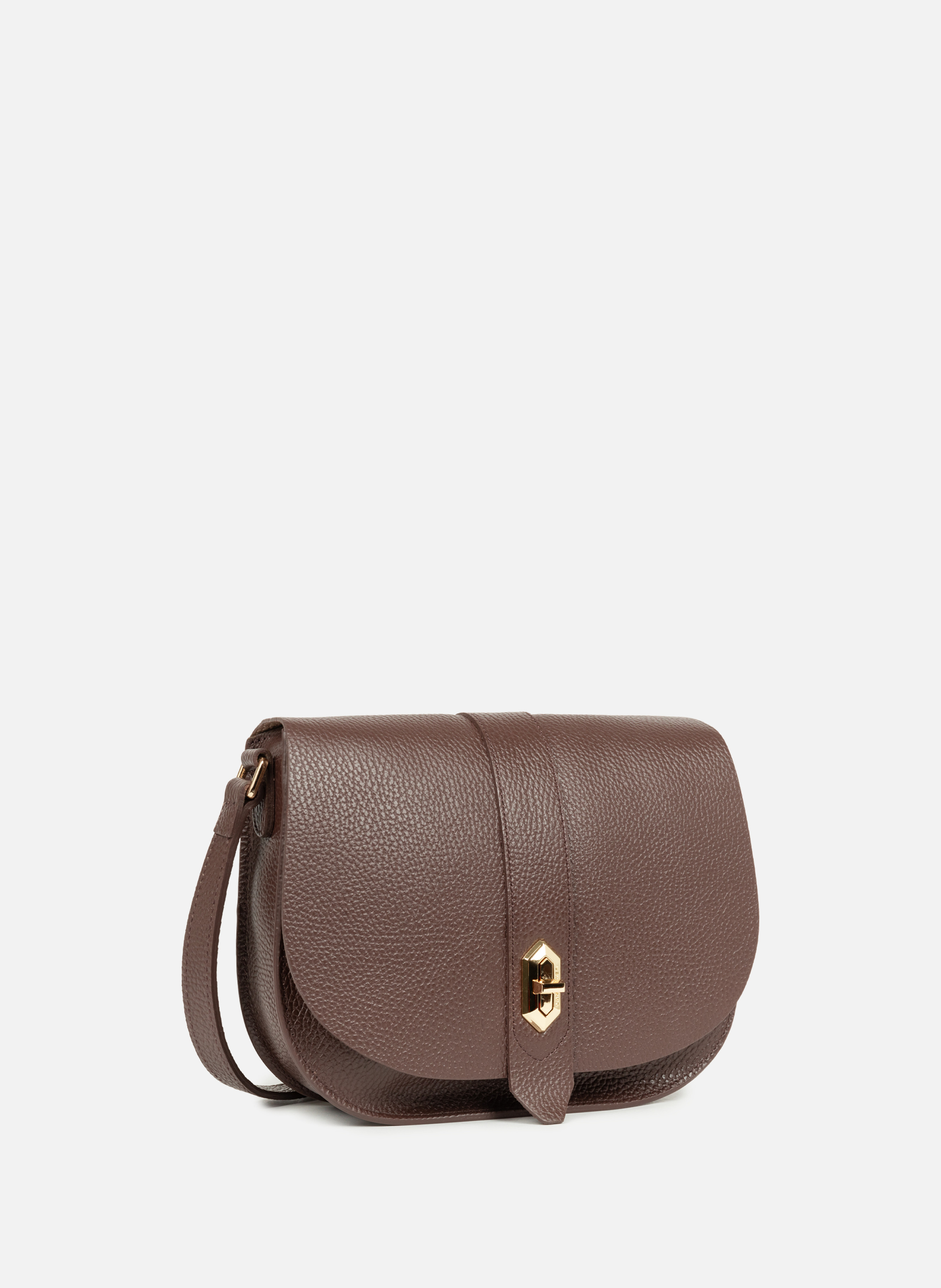 Sac besace - top double LANCASTER Marron