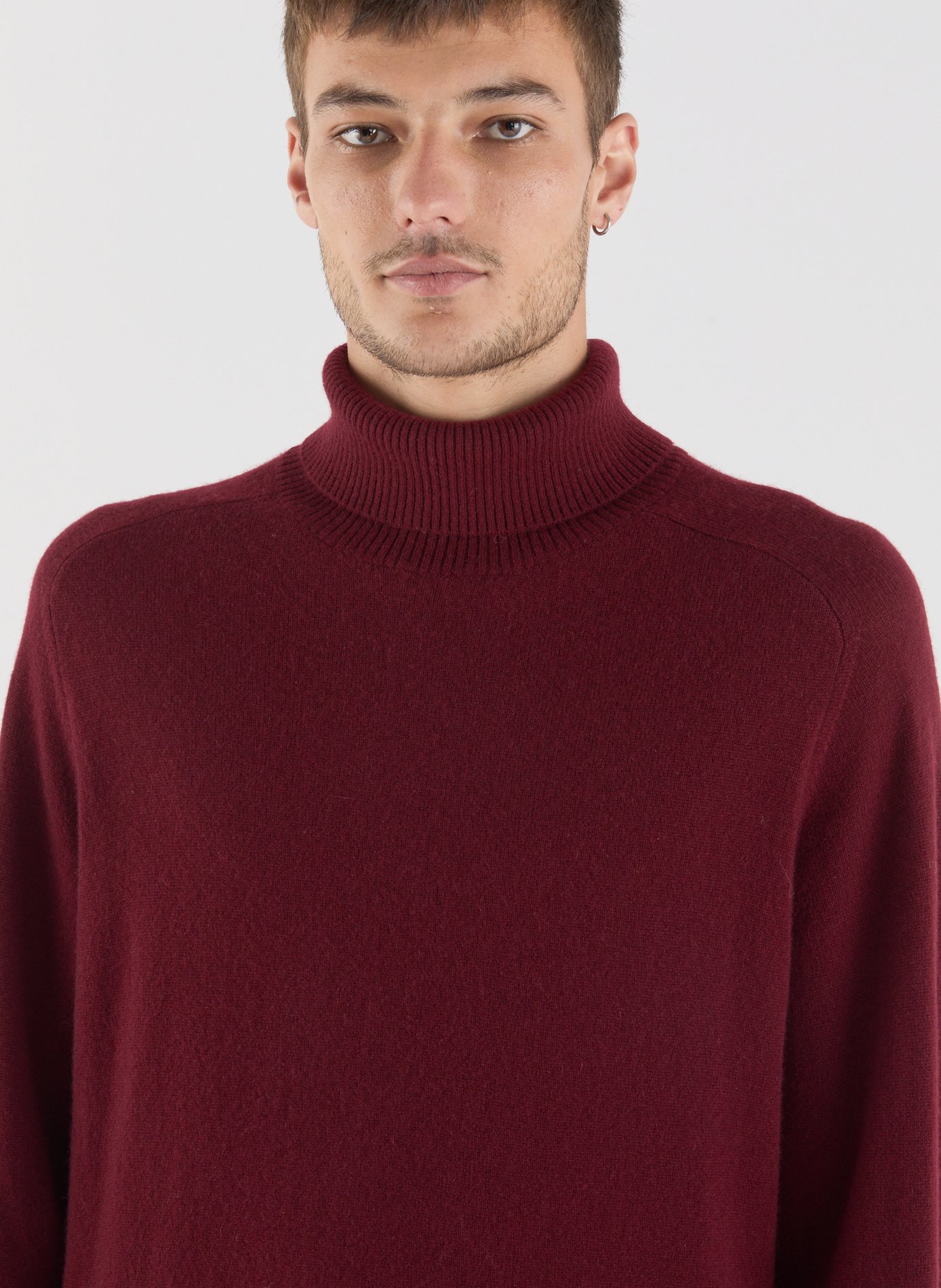 Pull Cawai col montant en cachemire SAISON 1865 Rouge