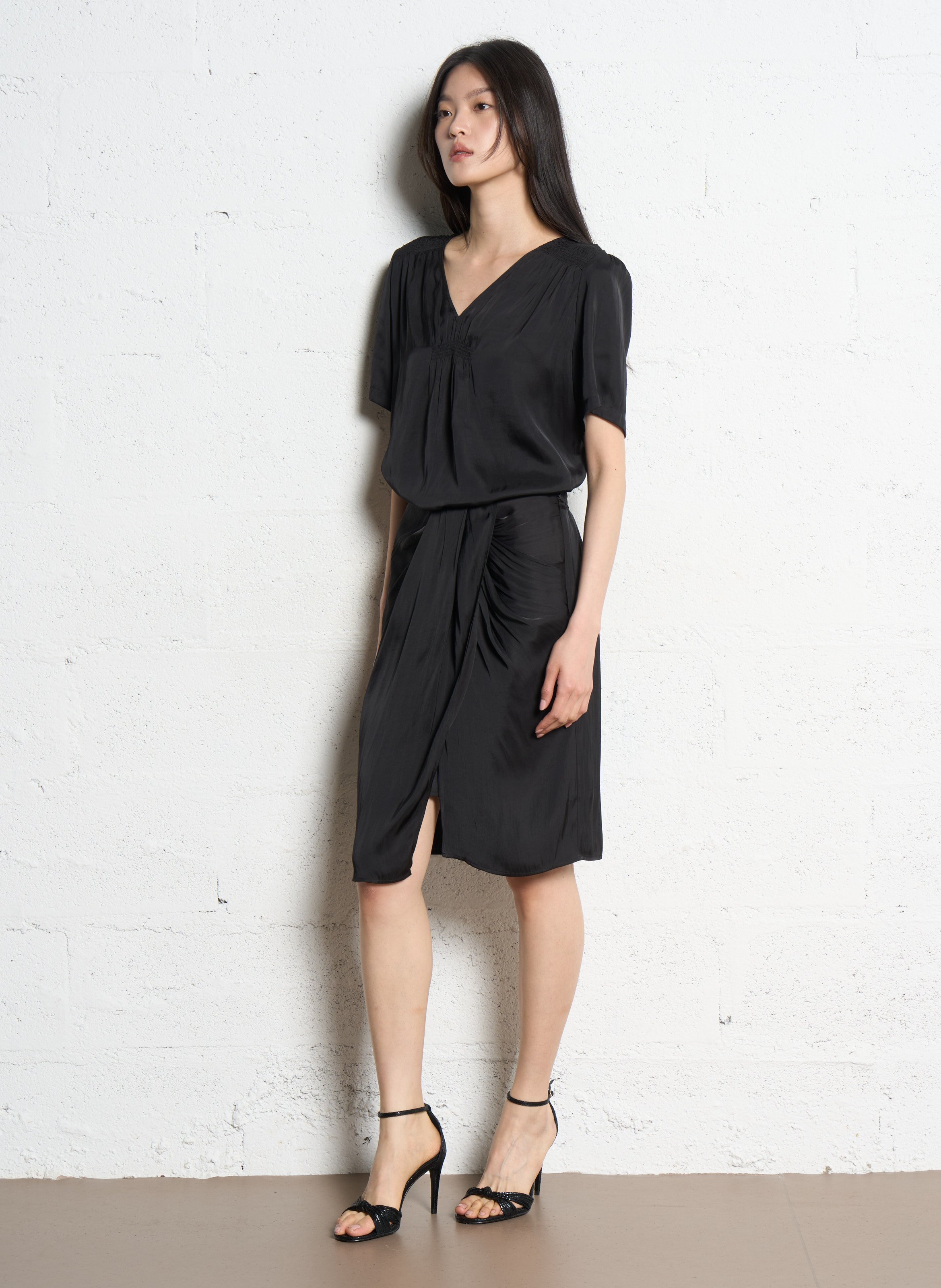 Top oversize satiné IKKS Noir