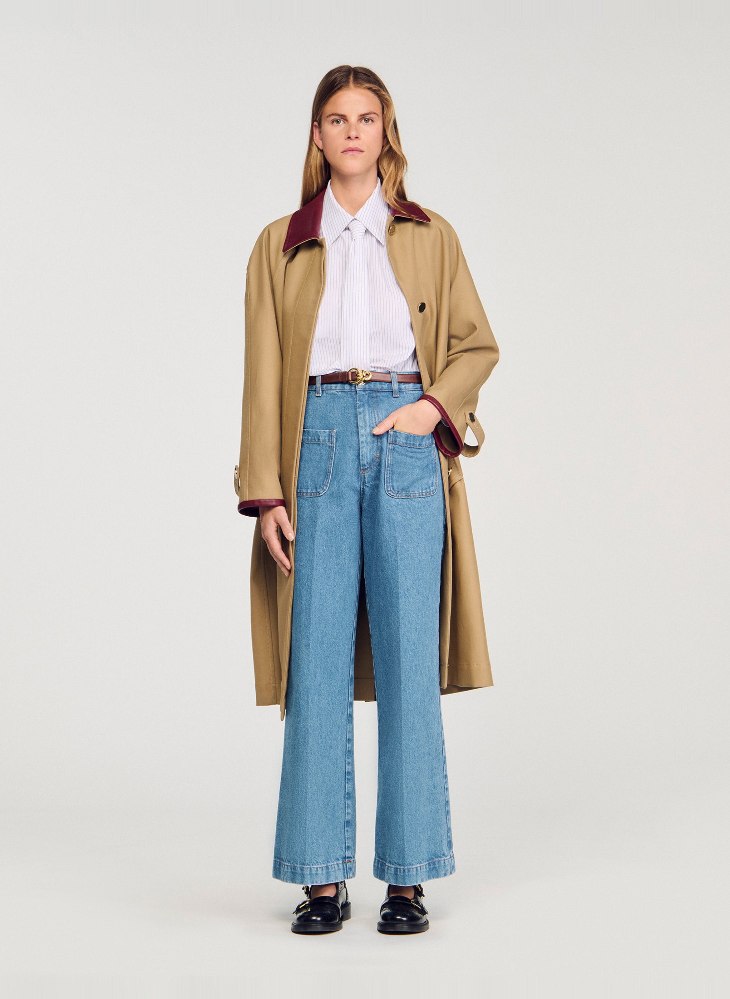 Jean large en coton SANDRO Bleu