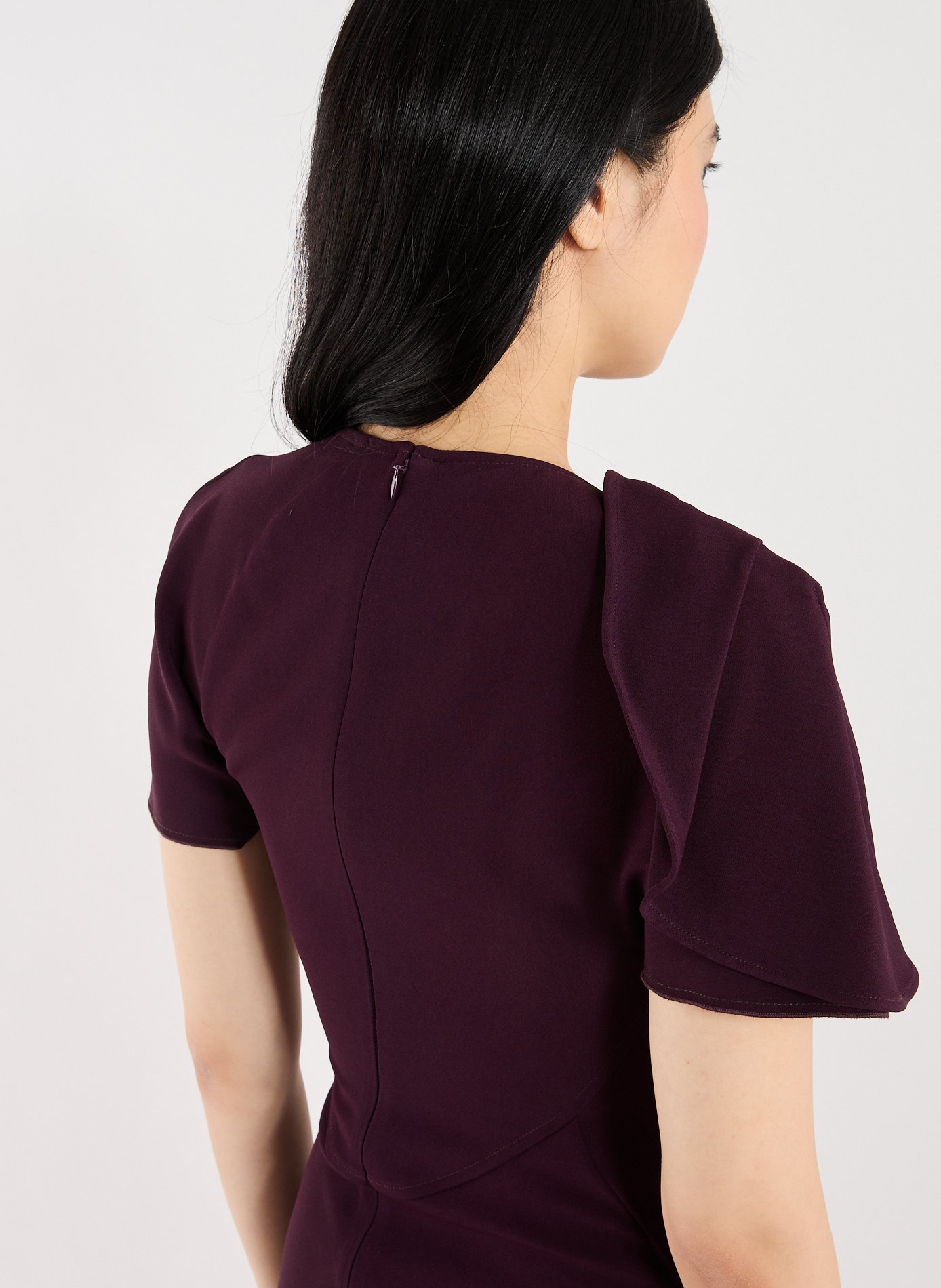 Robe longue effet drapé Rouge