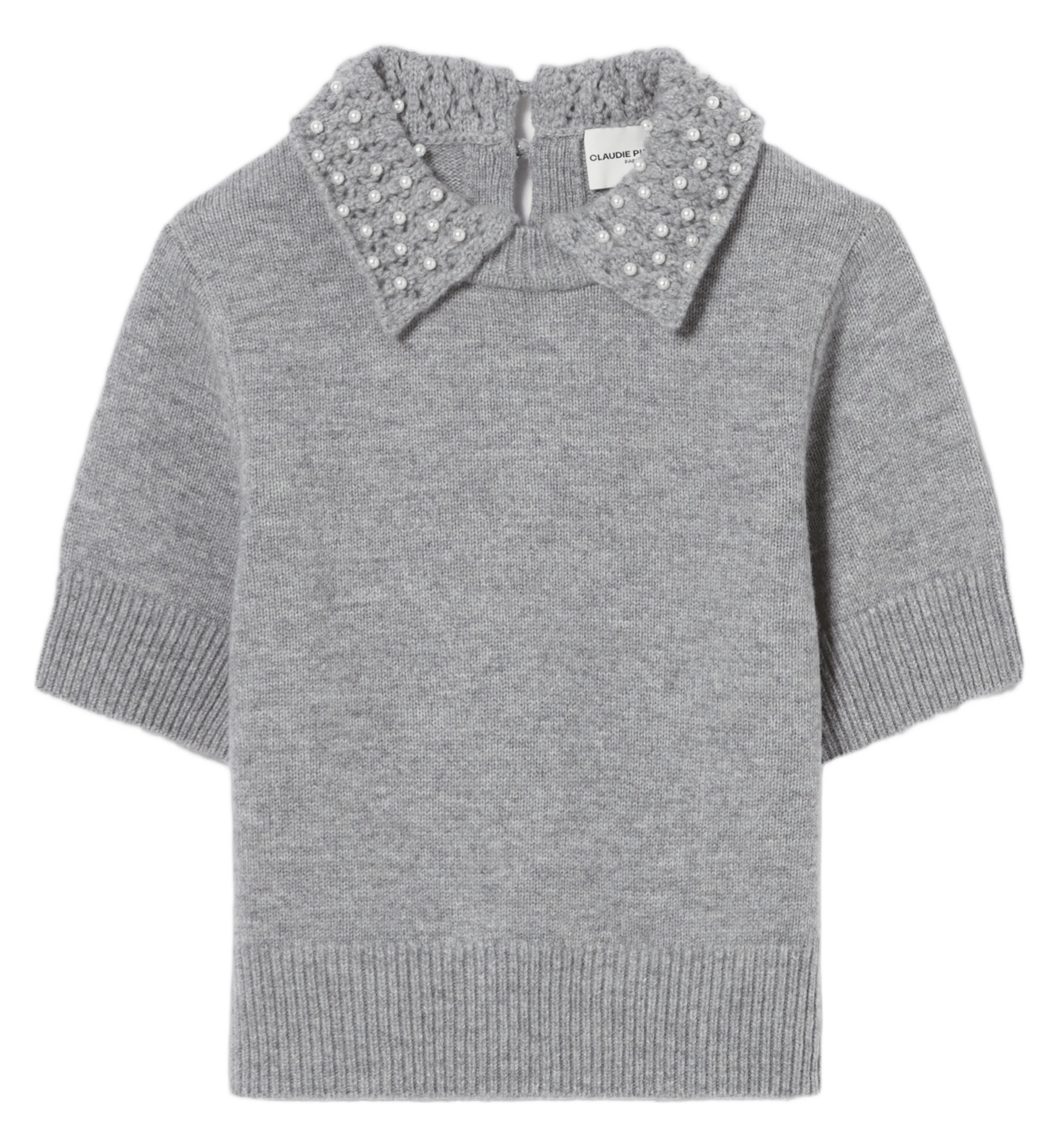 Top ajusté en laine et cachemire miray CLAUDIE PIERLOT Gris