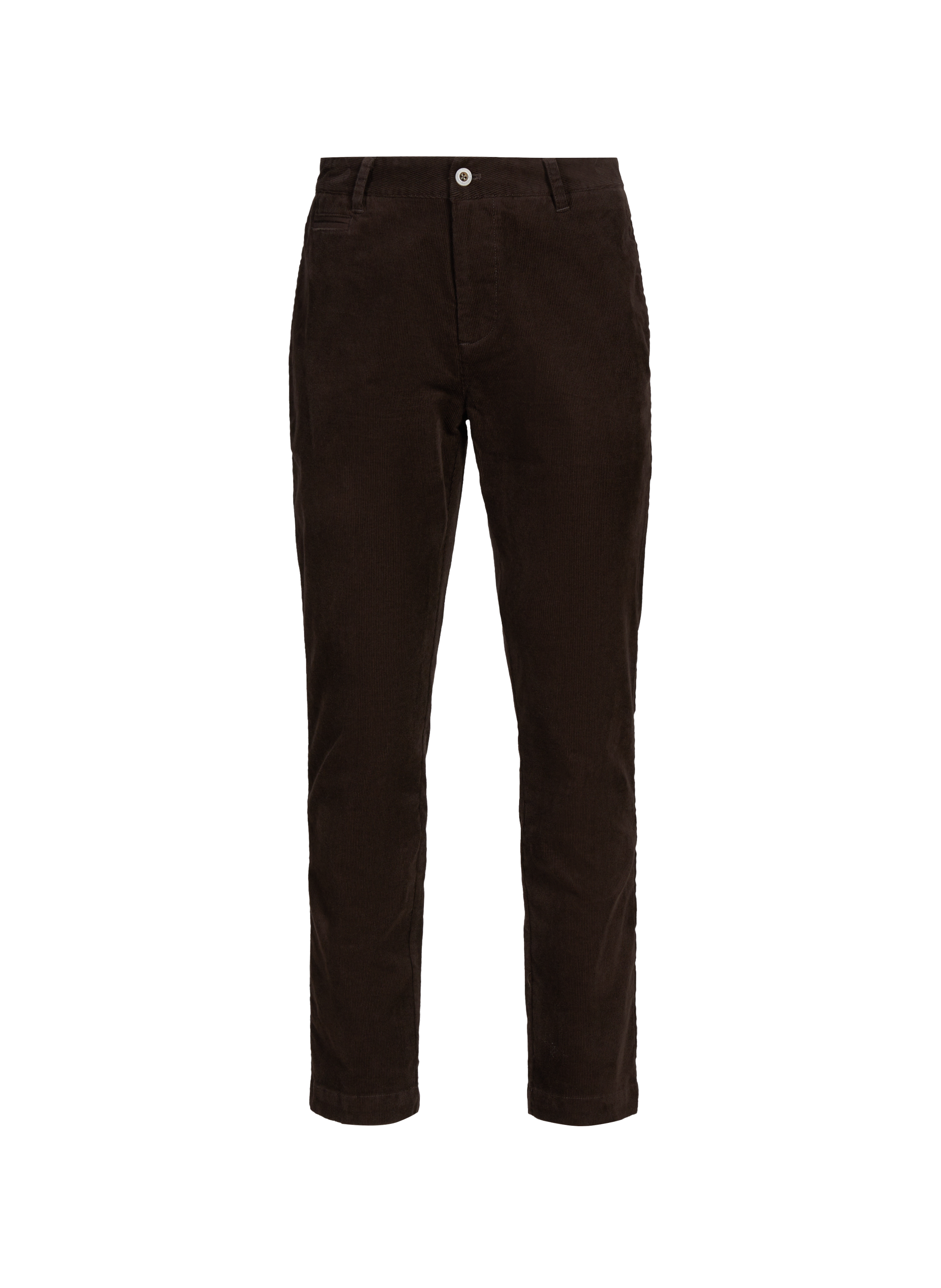 LA MARTINA Pantalon droit en velours côtelé de coton mélangé Brown