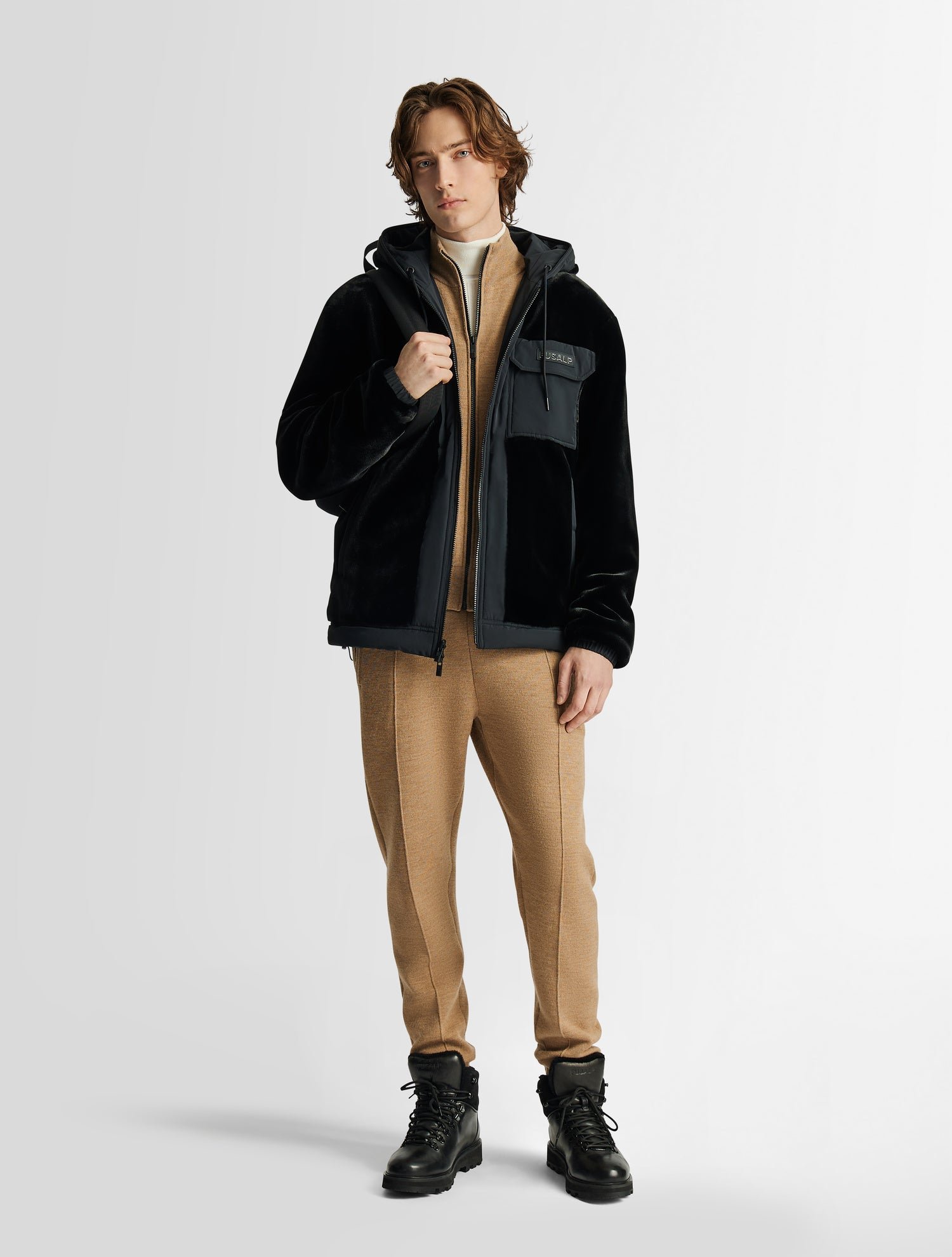 Blouson yalo col capuche coupe ample FUSALP Noir