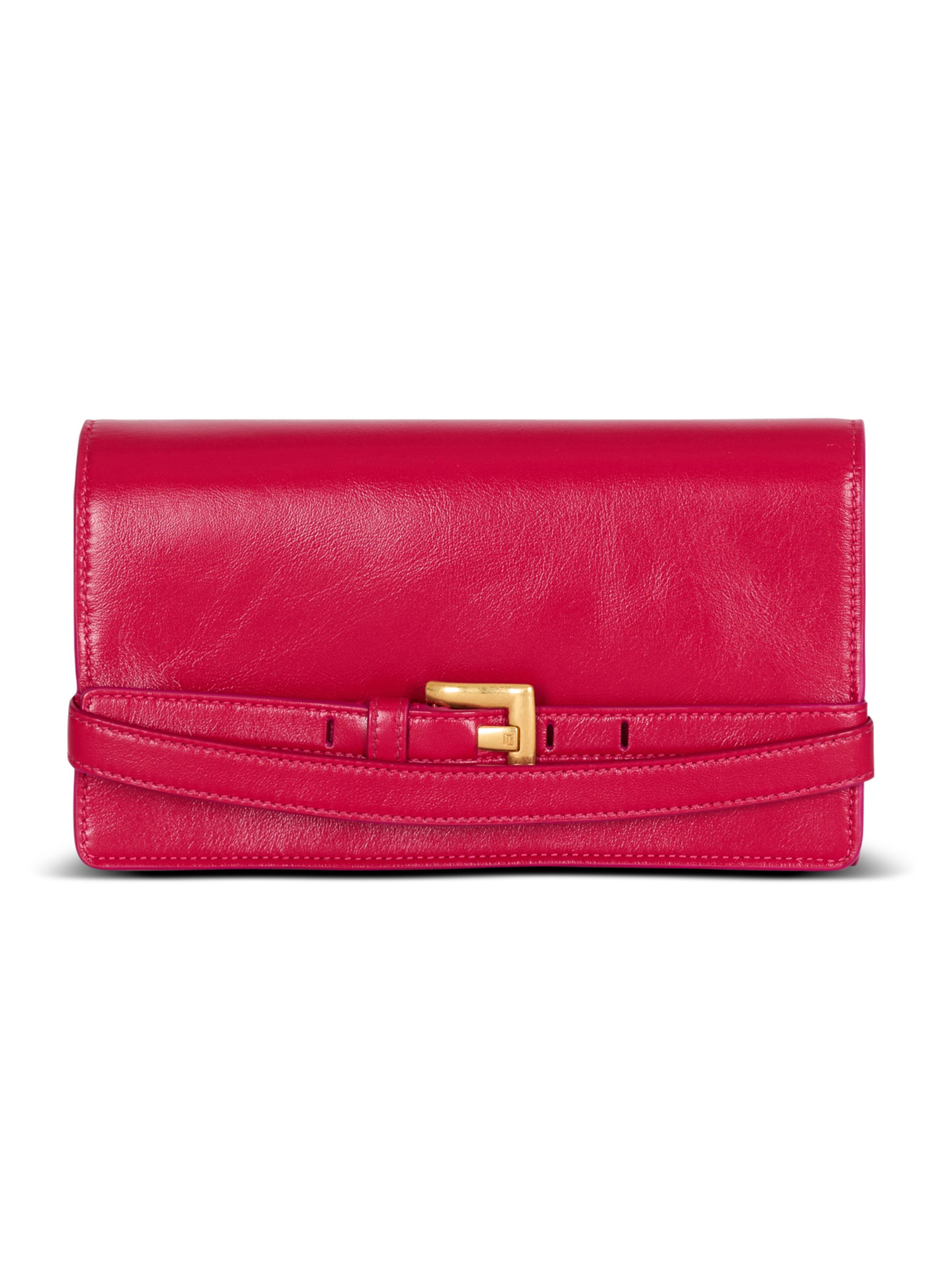 Portefeuille shuffle à chaîne en cuir de veau  Blanc