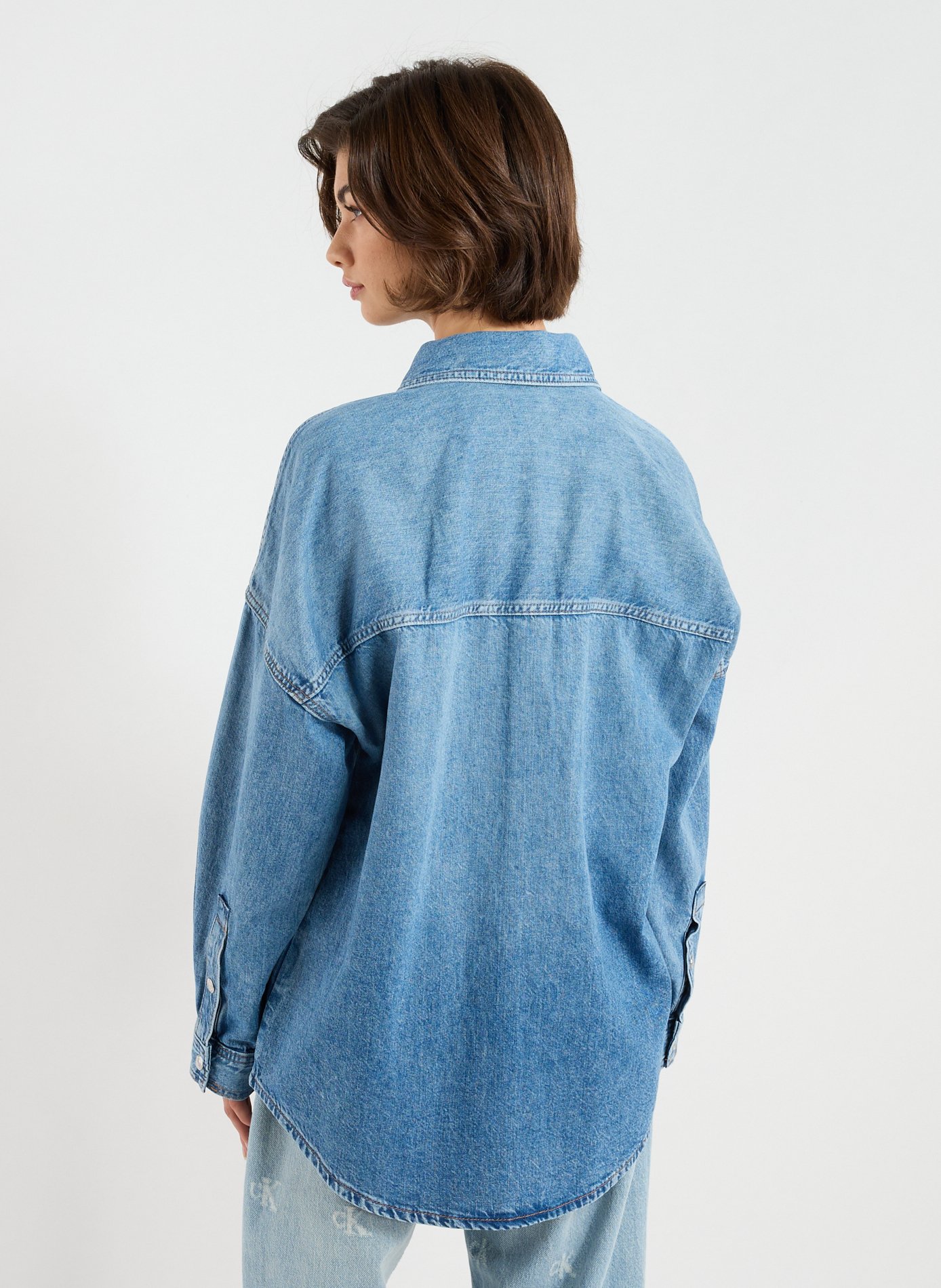 Straight cotton blend Shirt CALVIN KLEIN Blue