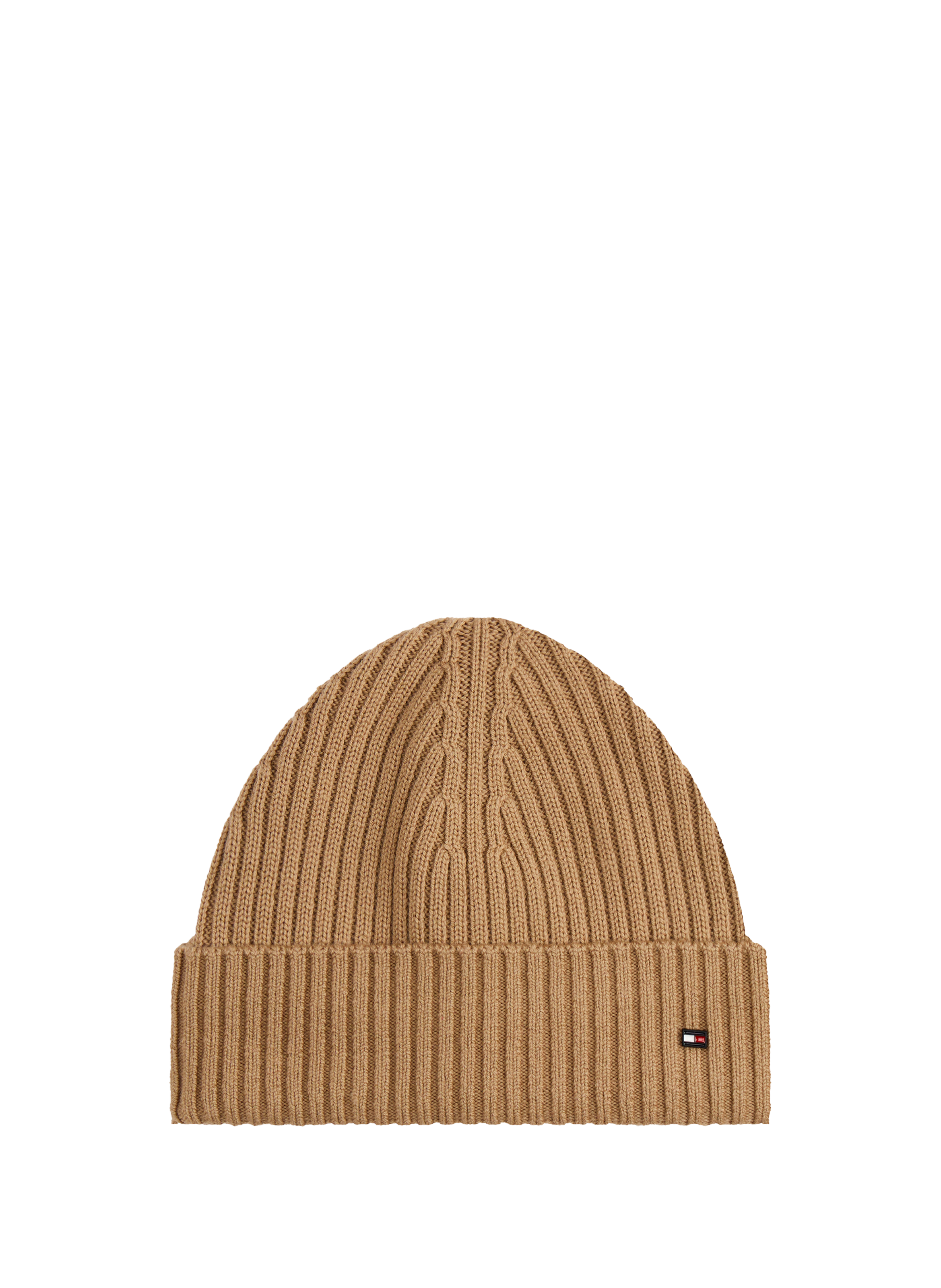Ribbed wool beanie TOMMY HILFIGER Beige