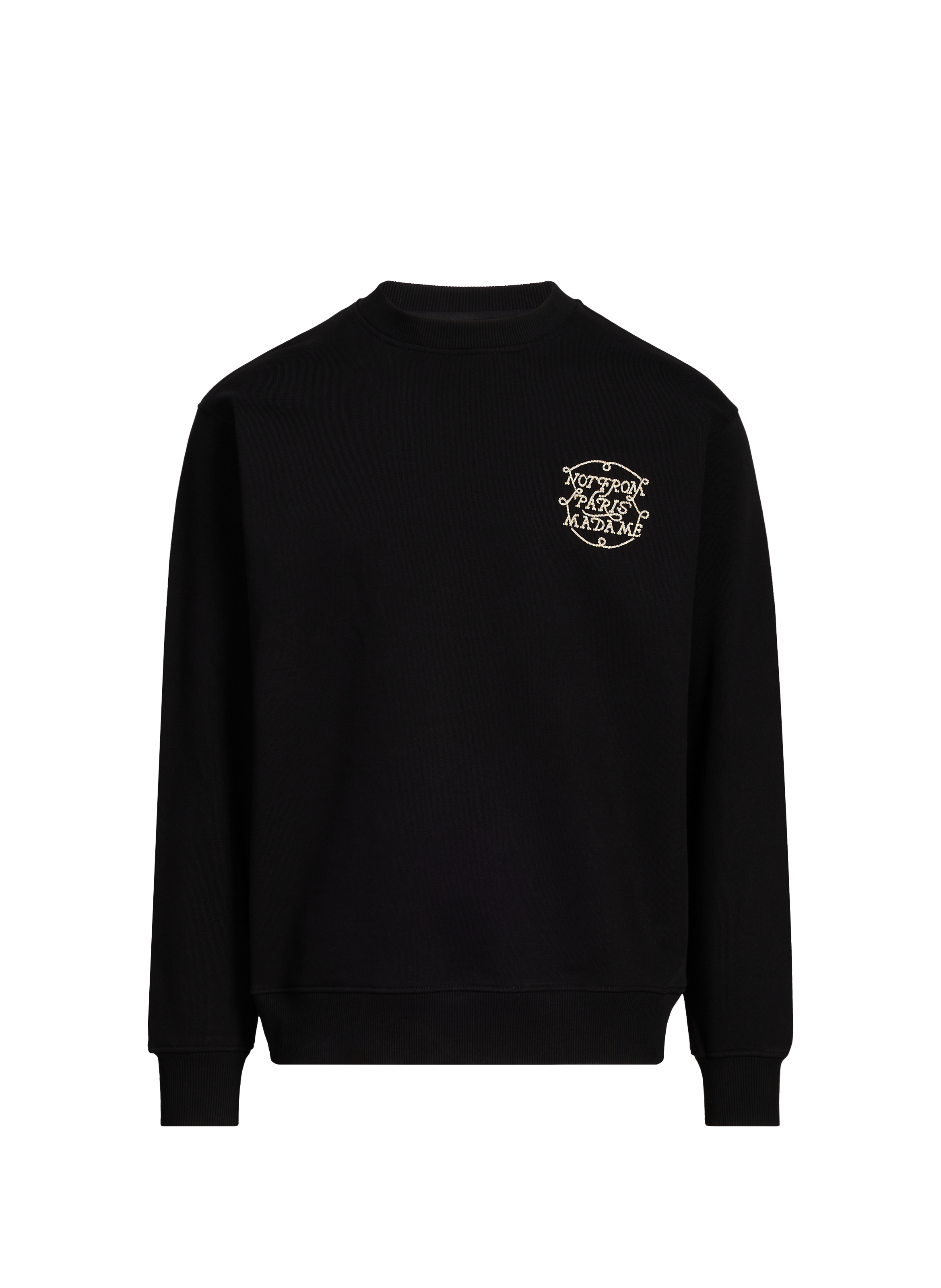 DROLE DE MONSIEUR Pull ample brodé en coton Noir