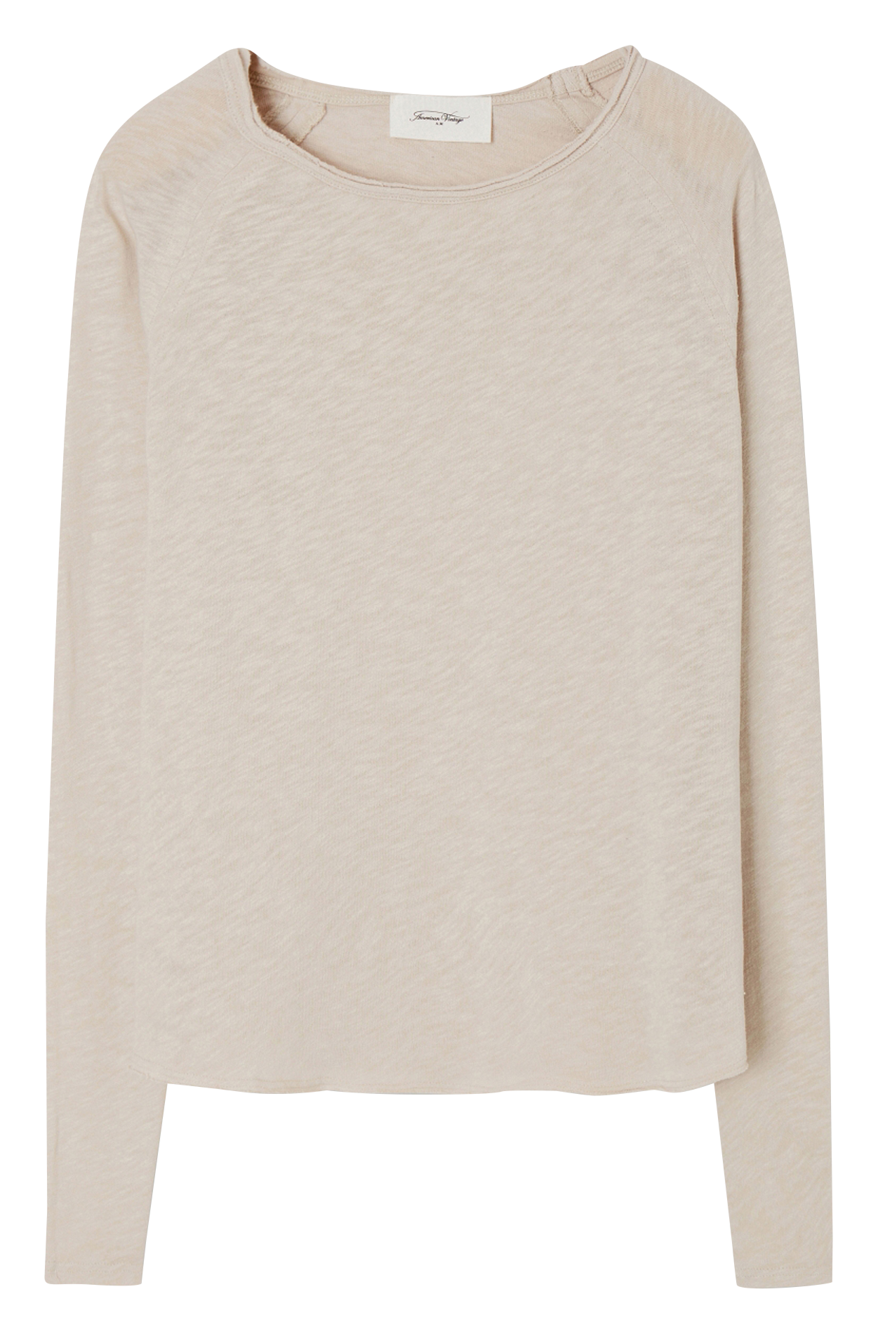 Tee-shirt à col bateau en coton sonoma AMERICAN VINTAGE Beige