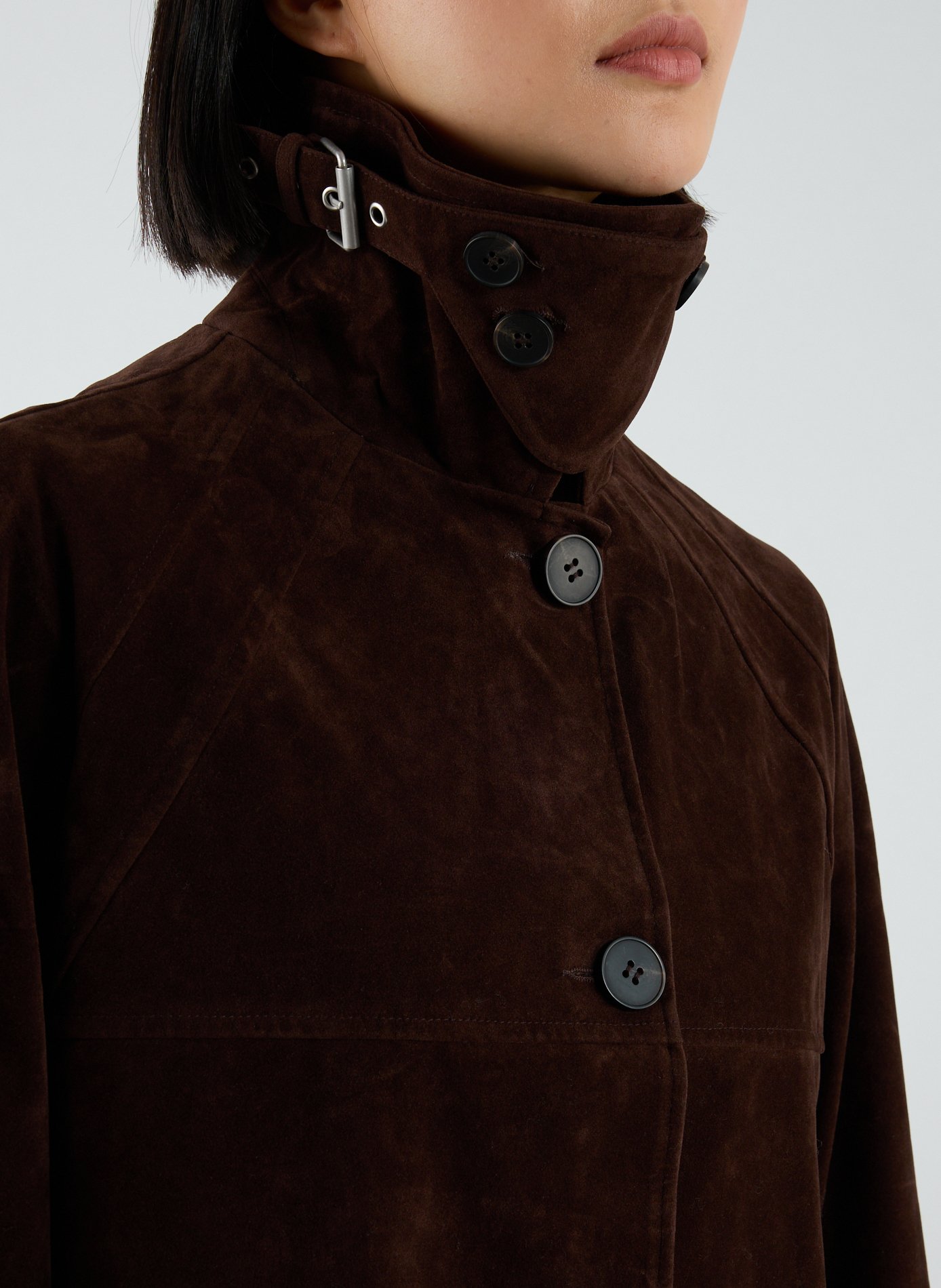 Oversized coat with Italian collar TOPSHOP Brown