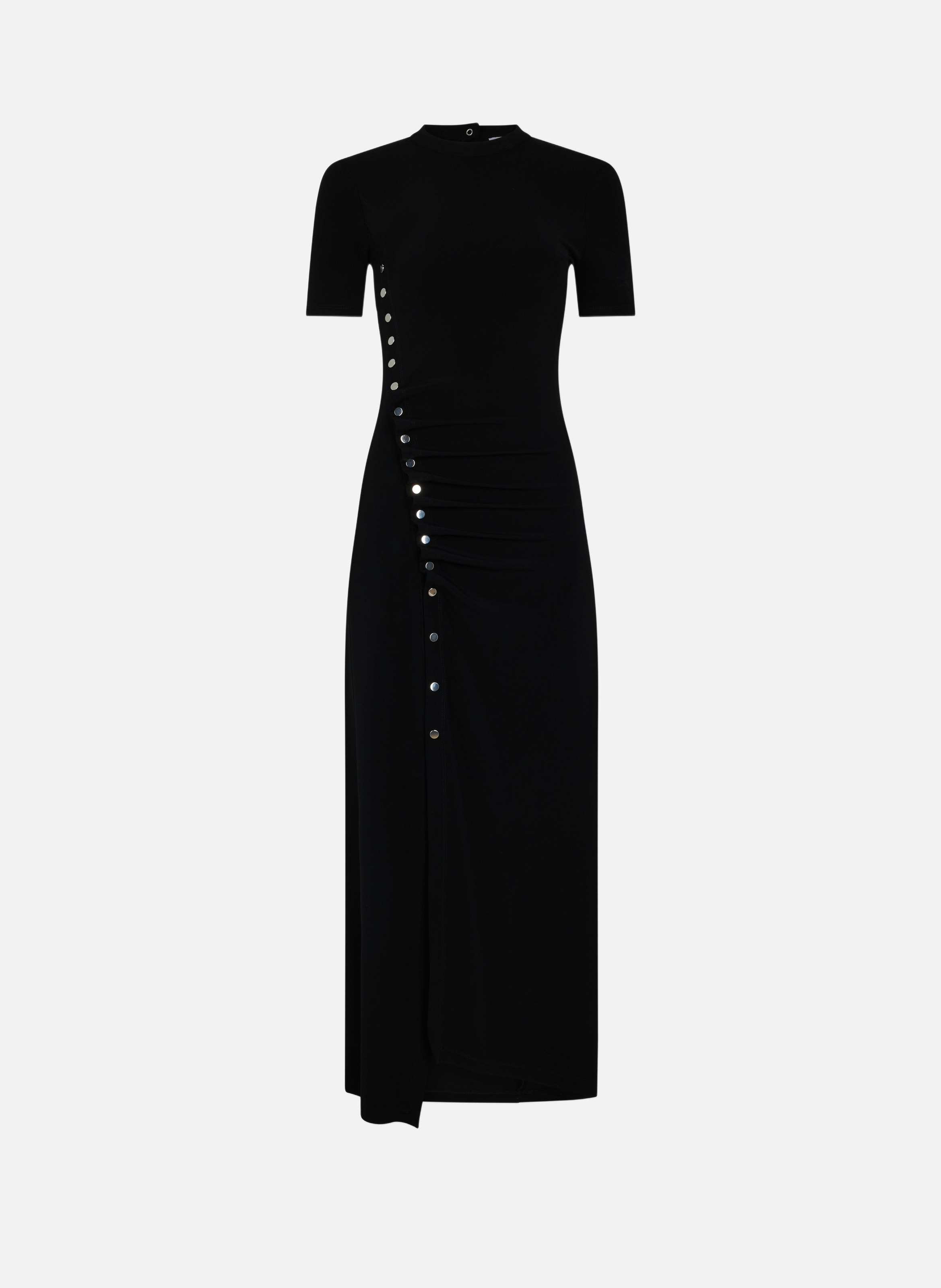 Robe longue drapée en jersey RABANNE Noir