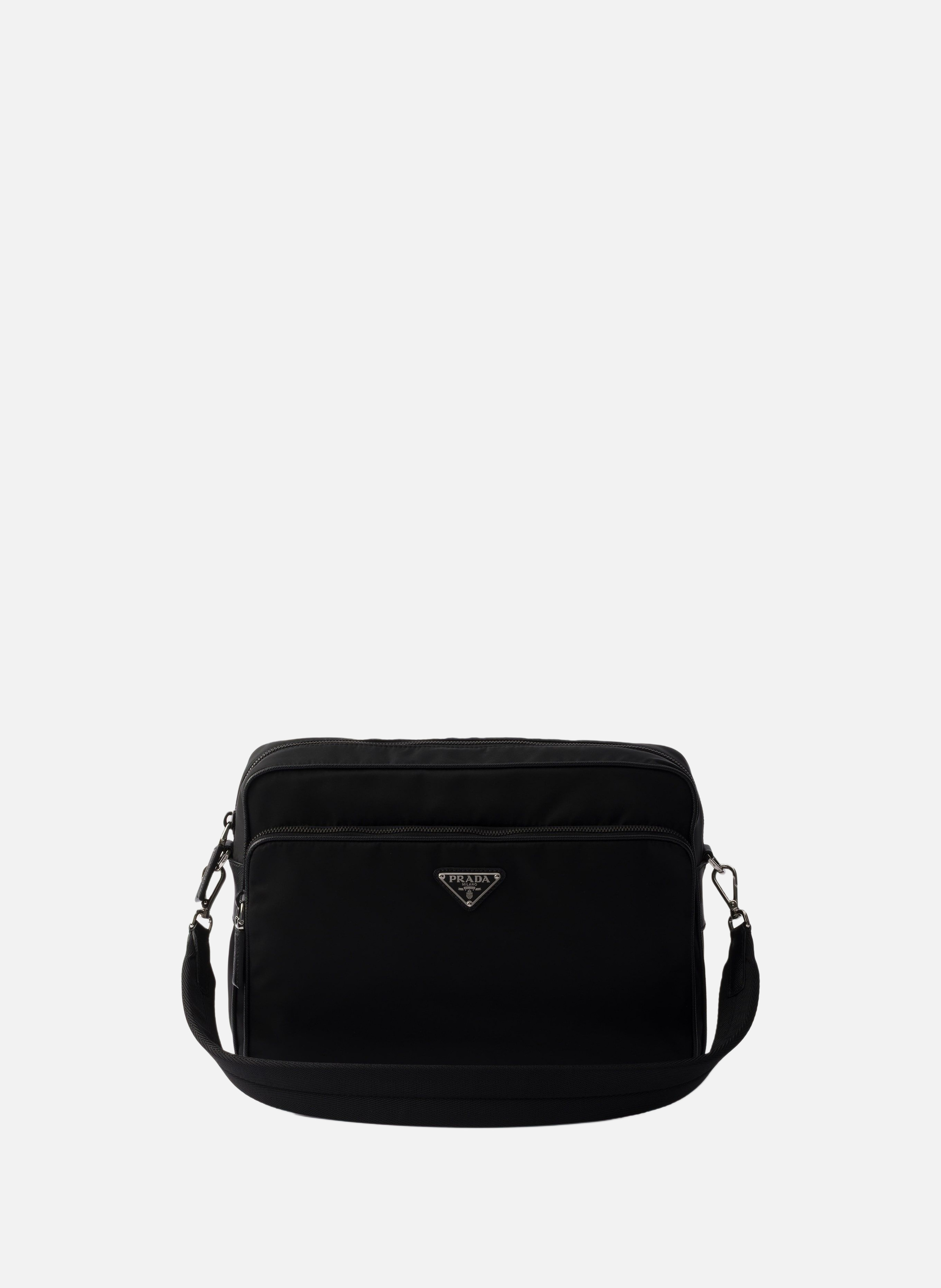 Sac porté épaule en re-nylon et cuir saffiano PRADA Noir