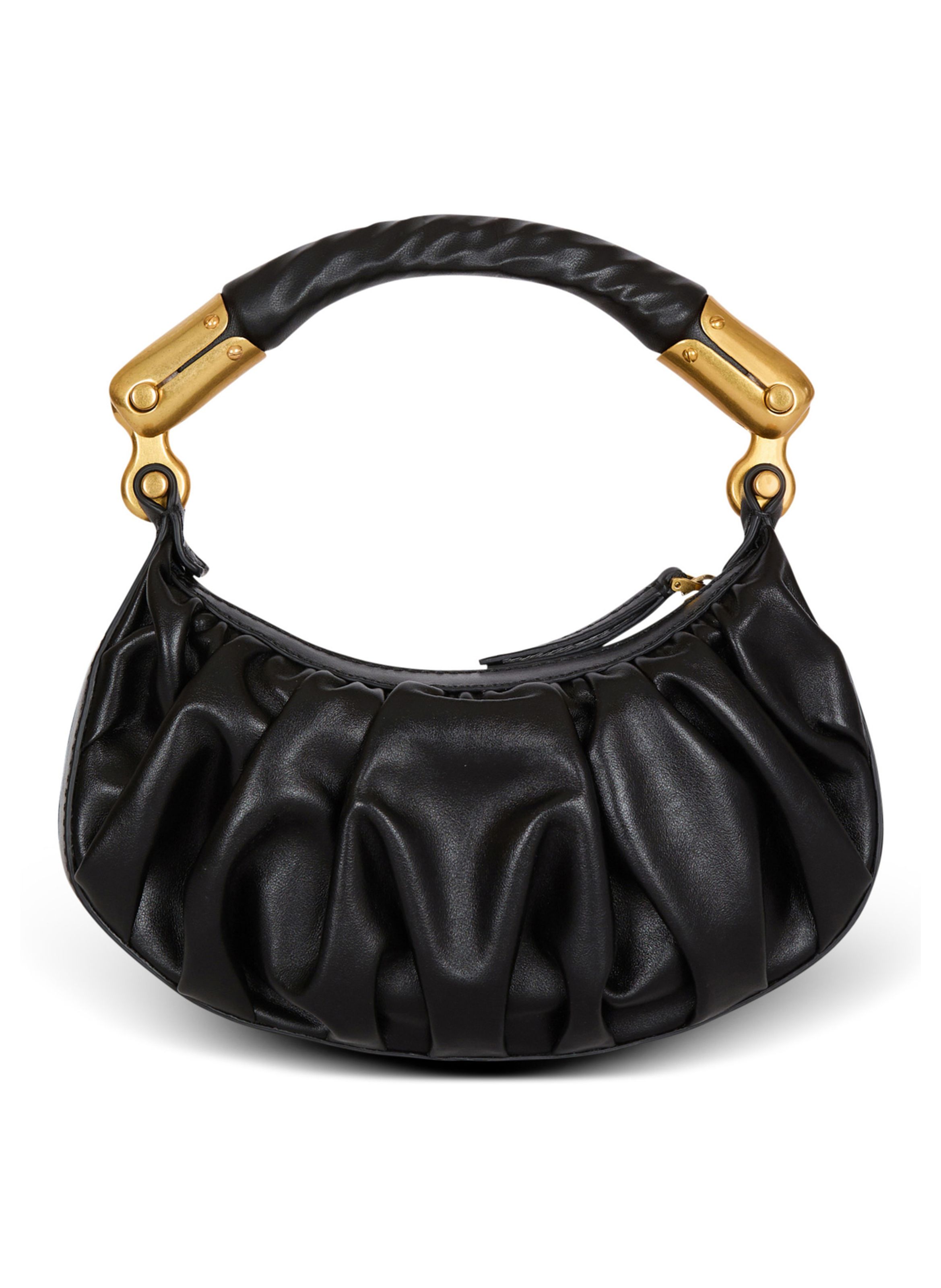 Sac ebene mini en cuir de veau BALMAIN Noir