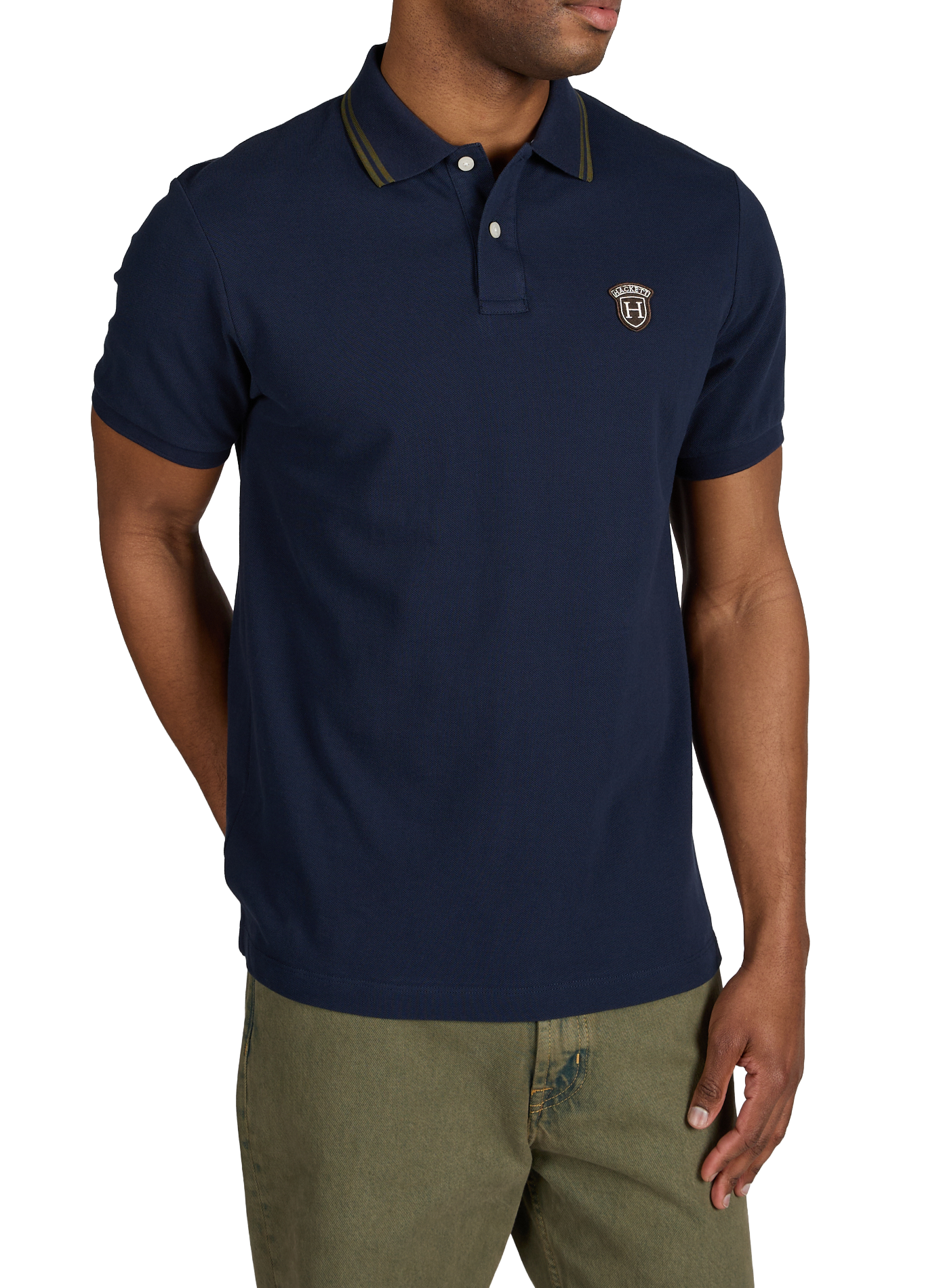 Polo à manches courtes en coton HACKETT Bleu