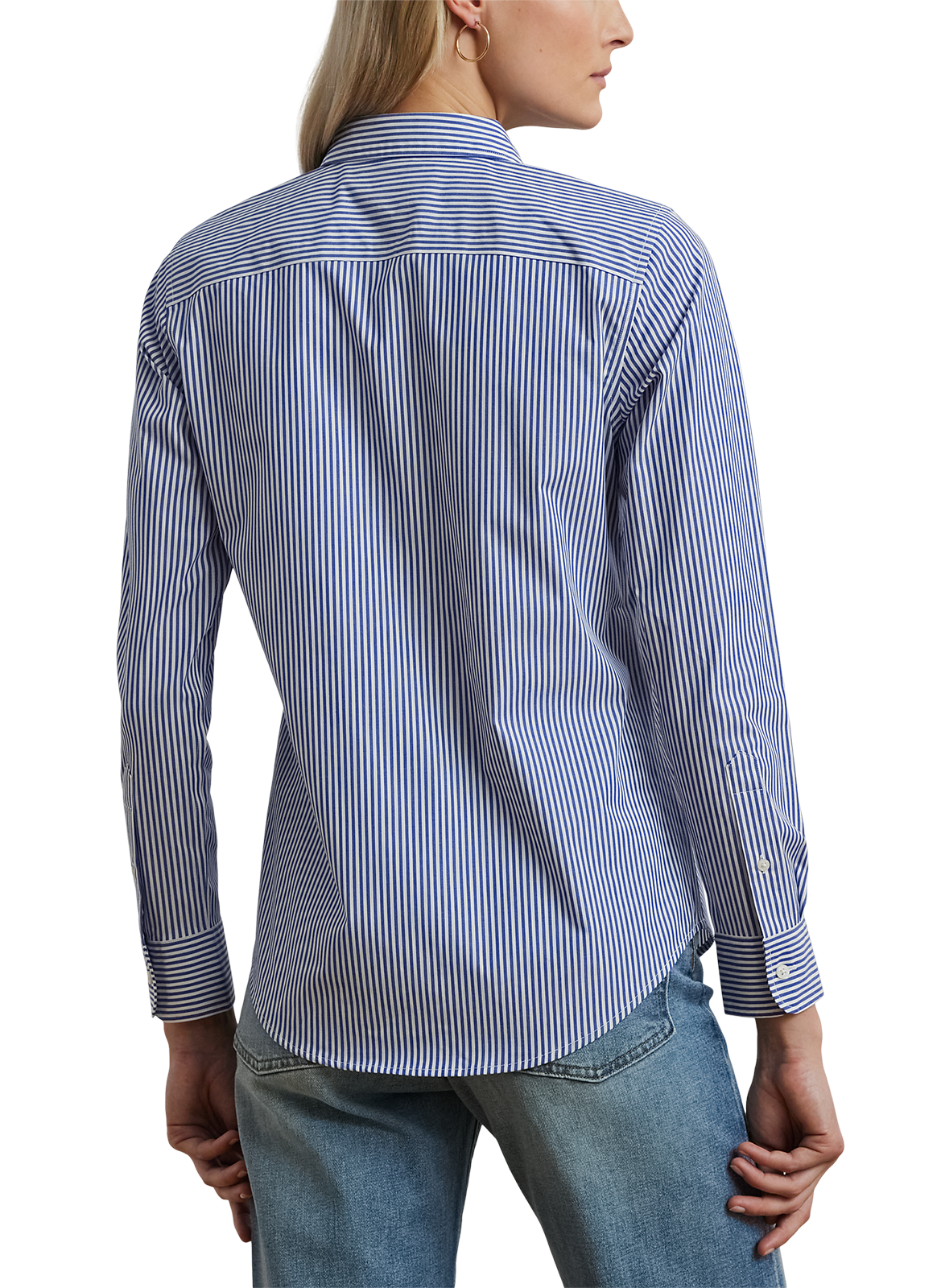 Chemise à rayures en coton mélangé LAUREN Bleu