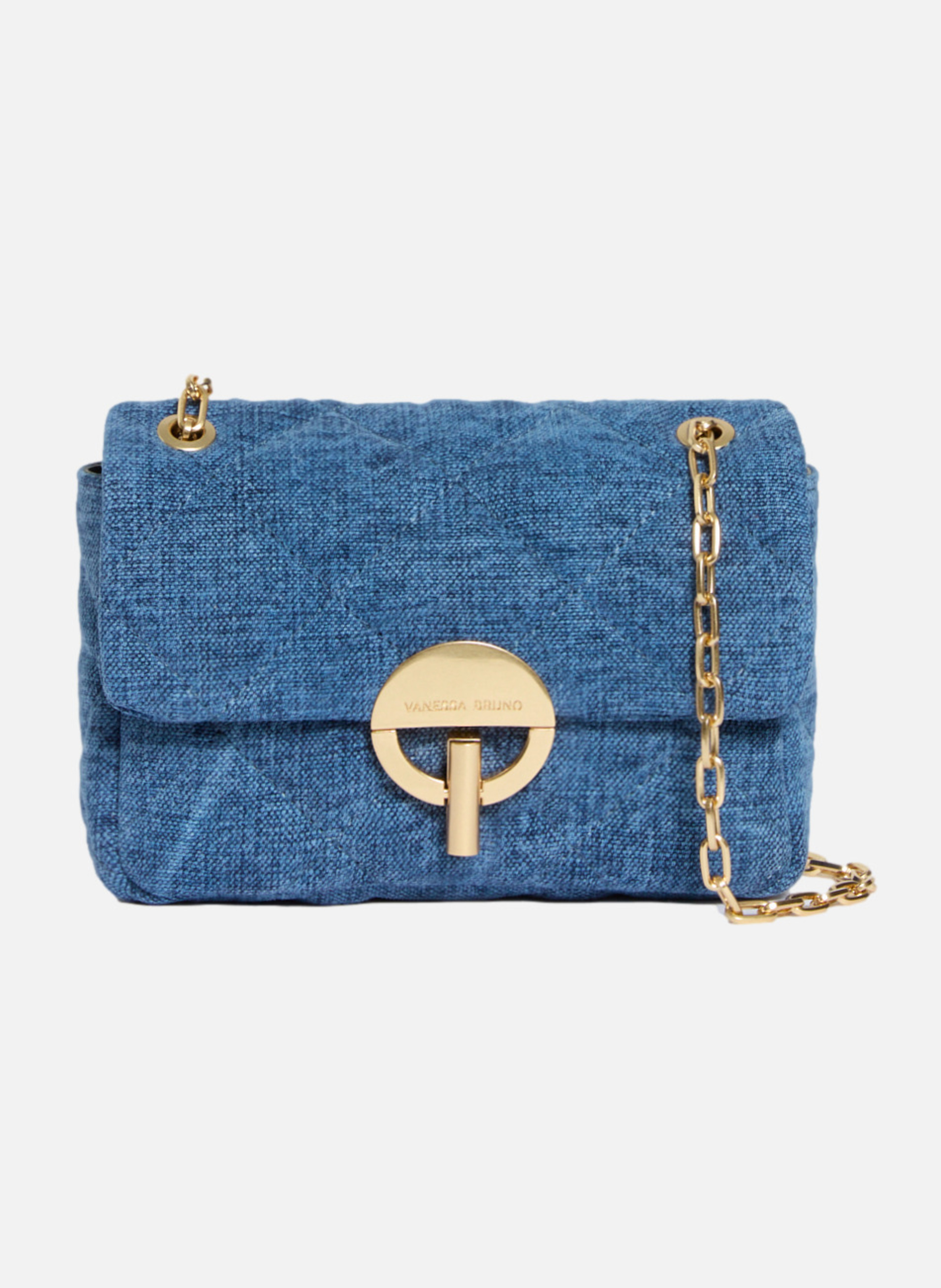 Moyen sac moon en lin VANESSA BRUNO Bleu