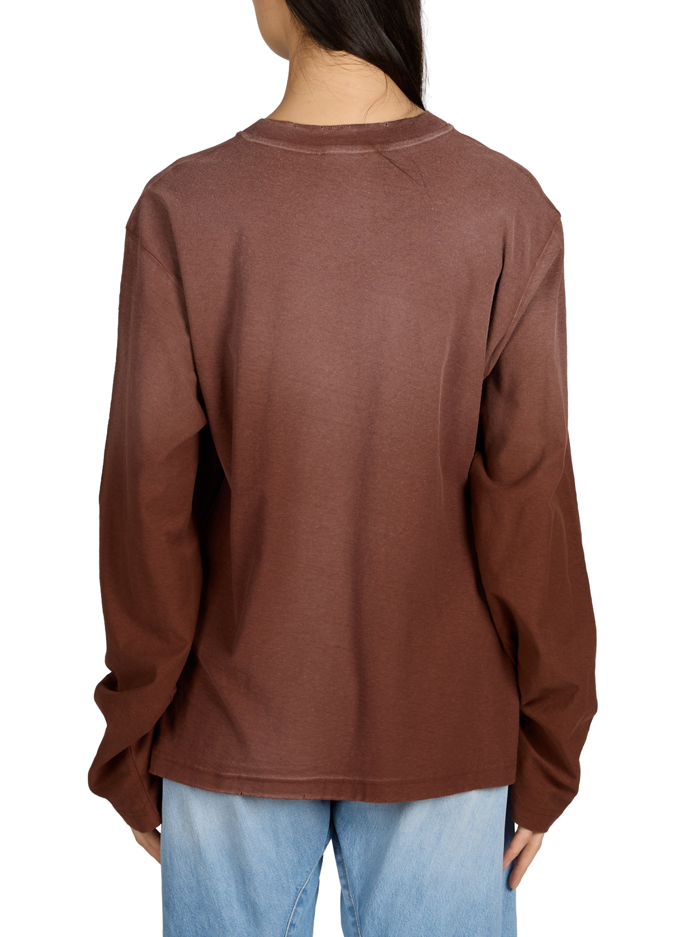 T-shirt manches longues en coton ACNE STUDIOS Marron