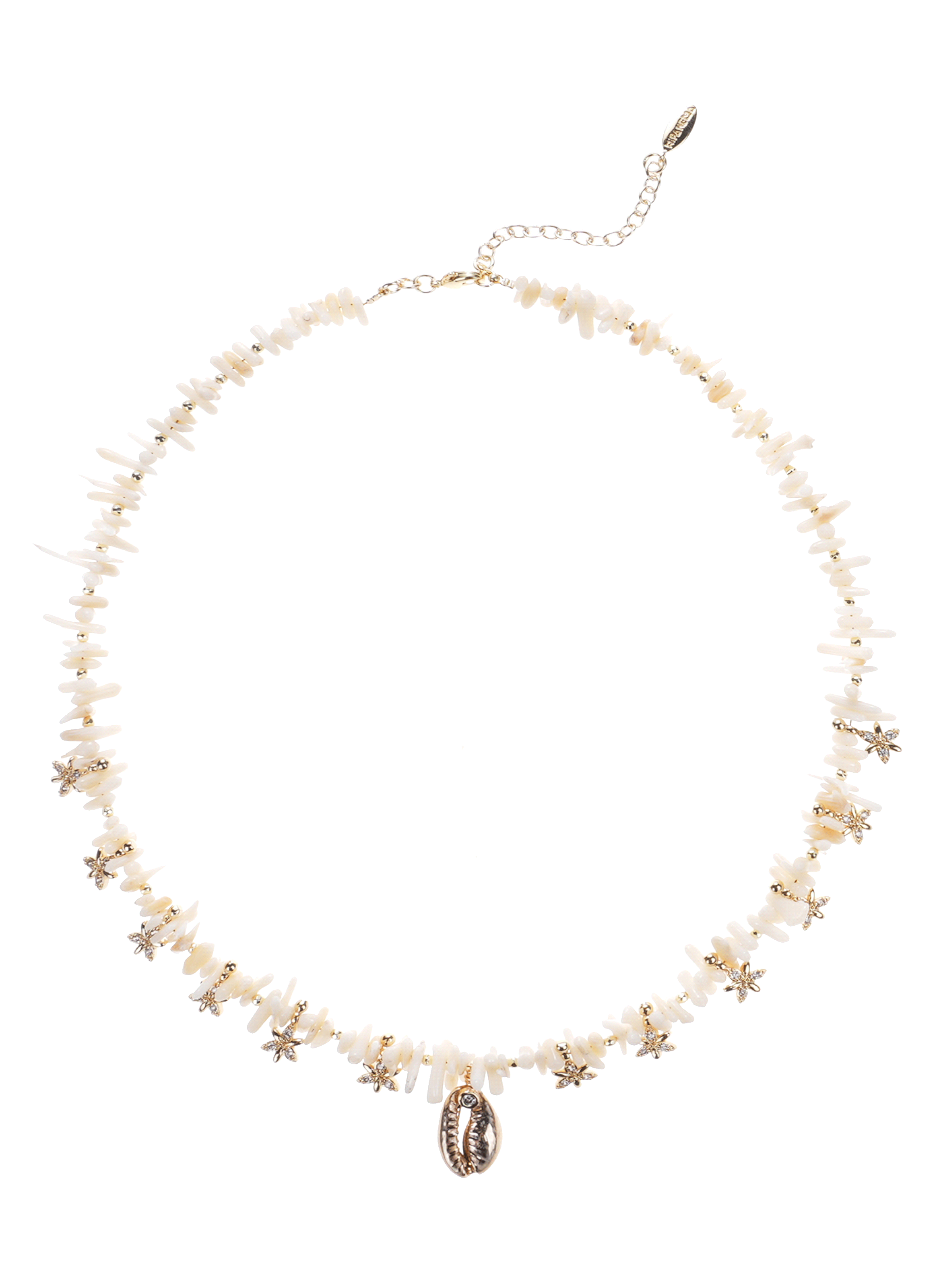 Collier perles et pampilles papouasy HIPANEMA Blanc