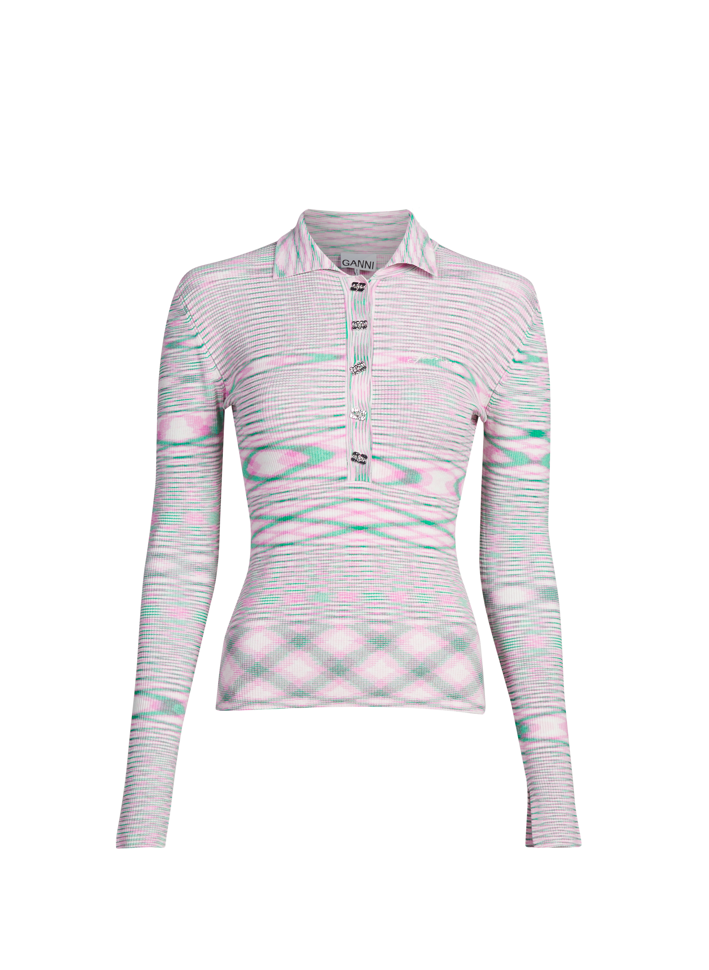 Striped top GANNI Pink