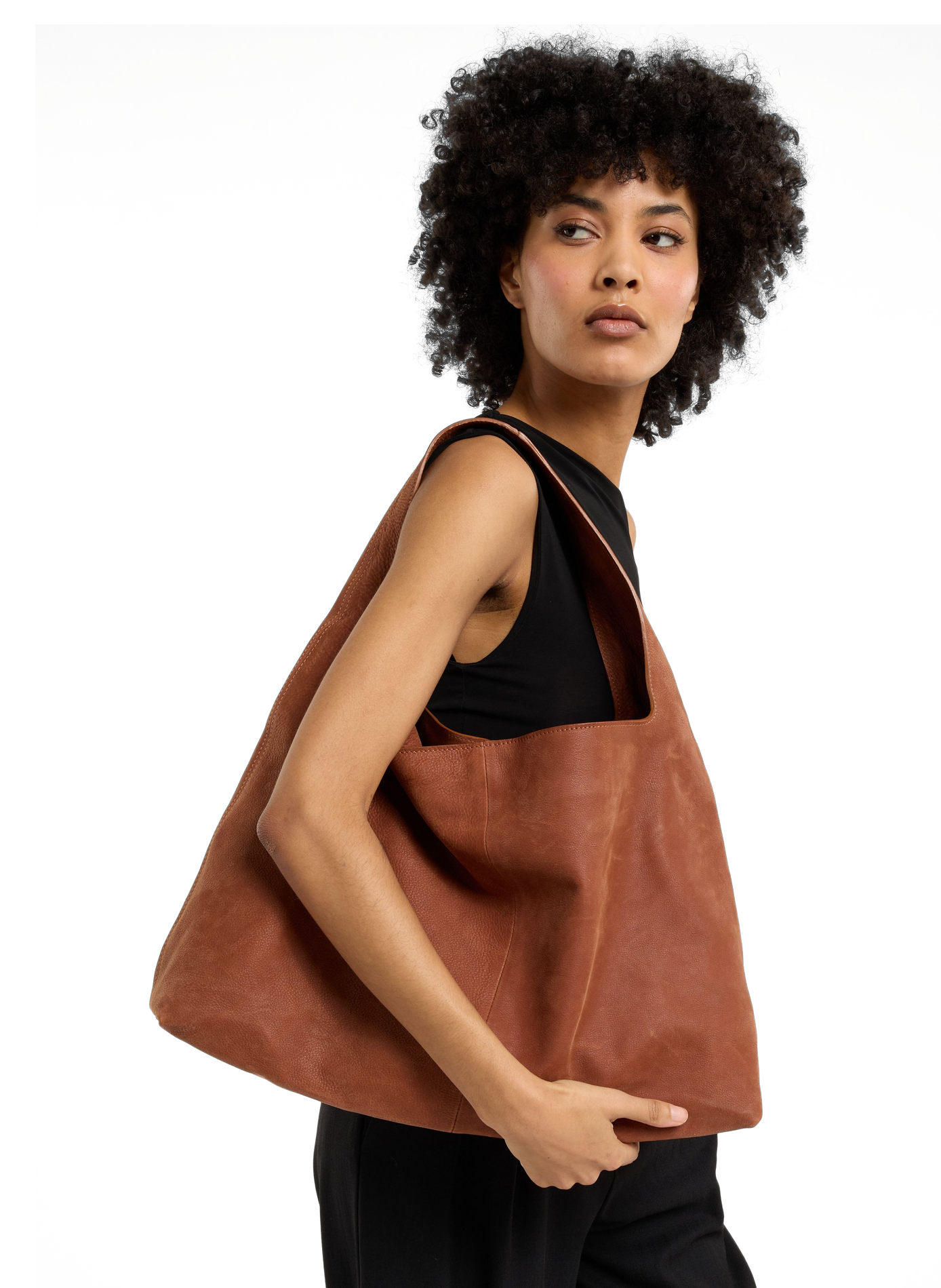 Sac à main Hobo en cuir de vachette SAISON 1865 Marron