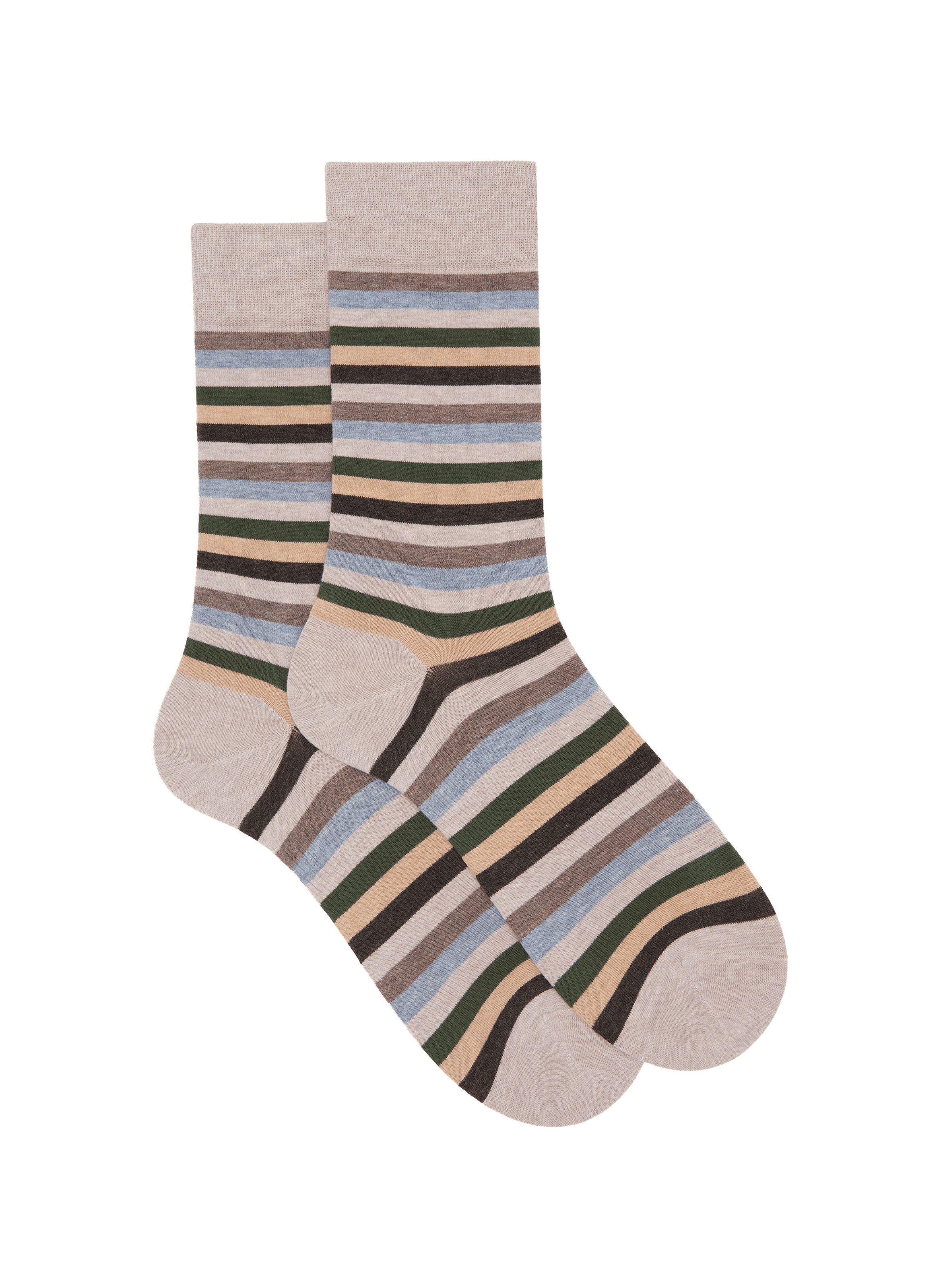 Mid-calf striped cotton blend socks DORÉ DORÉ Beige