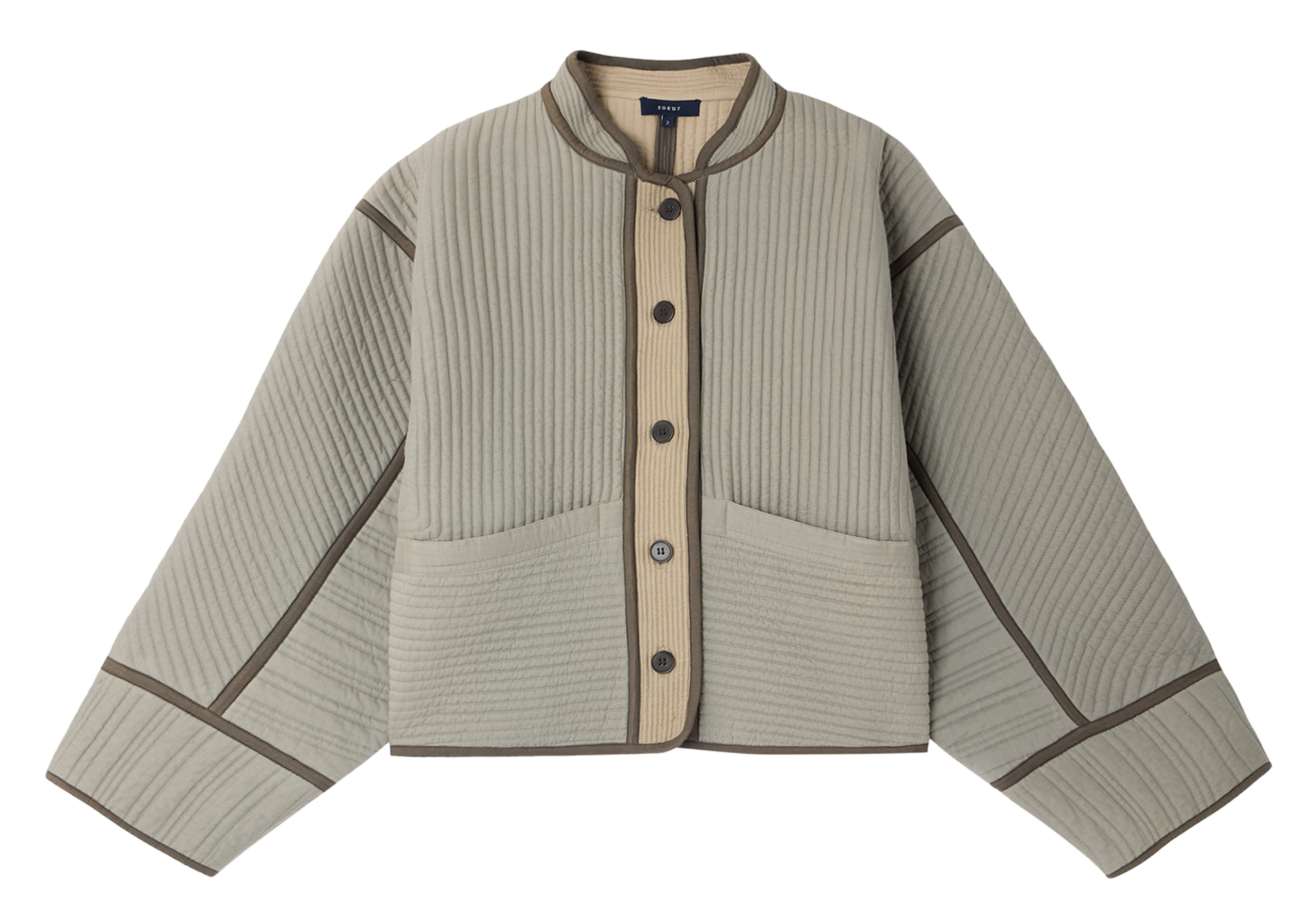 Veste oversize en coton patchouli SOEUR Vert