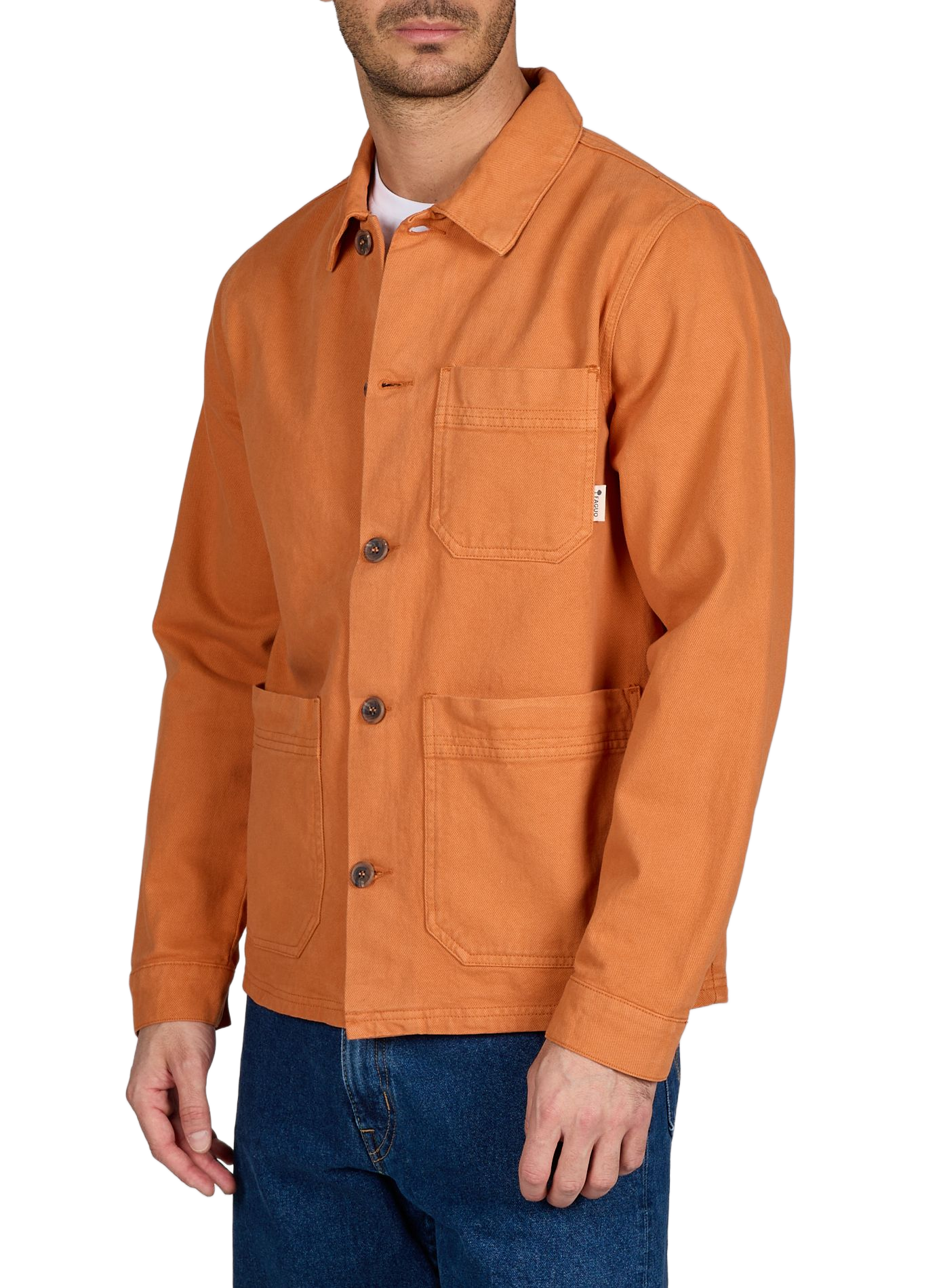 Solid buttoned straight jacket FAGUO Orange