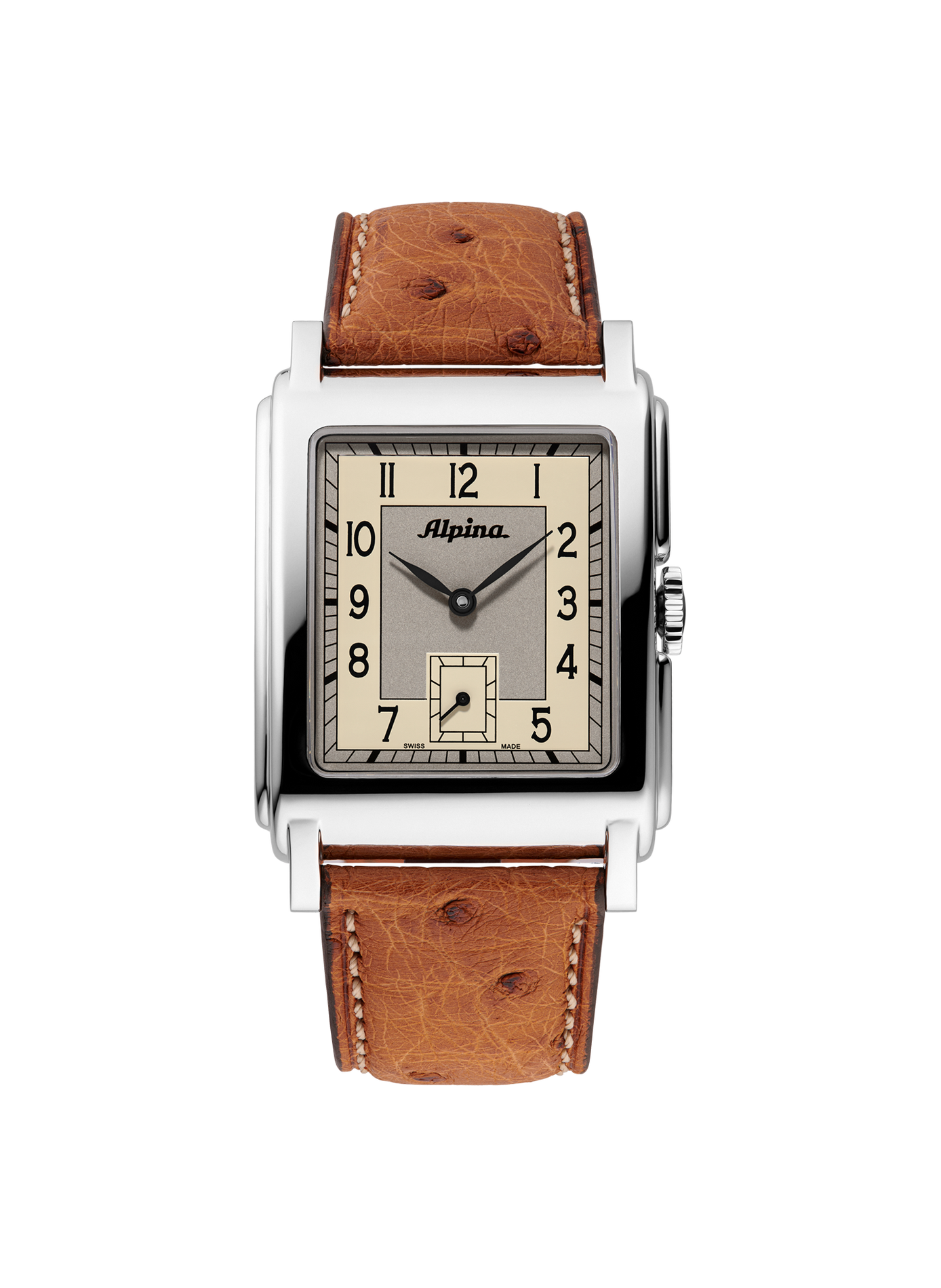 Montre automatique Heritage Carrée Automatic 140 Years en cuir d'autruche ALPINA Blanc