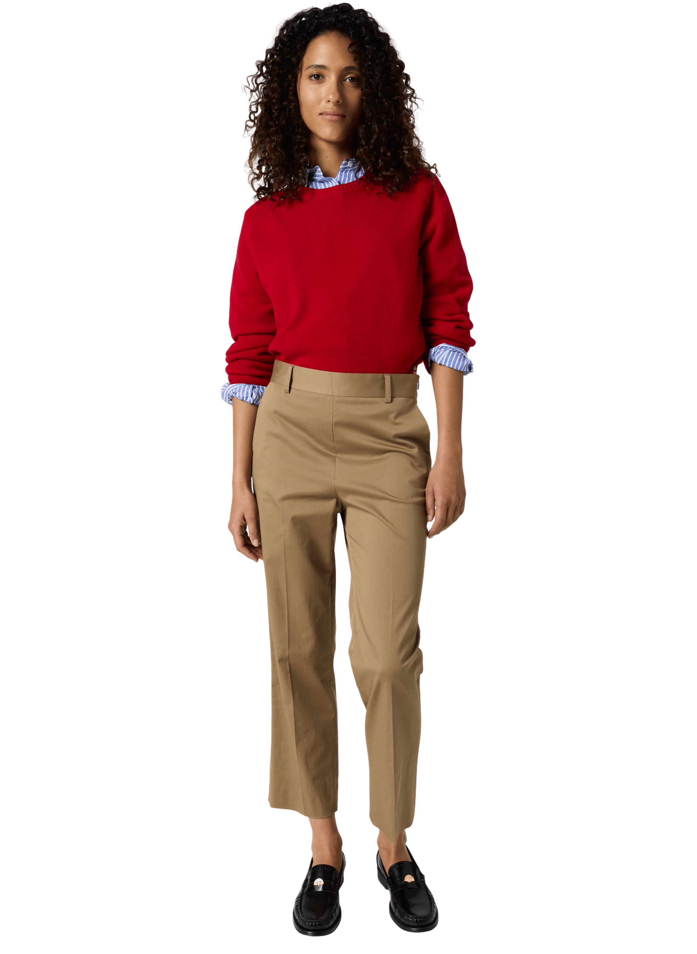 Pantalon 7/8 en coton - athenais Marron
