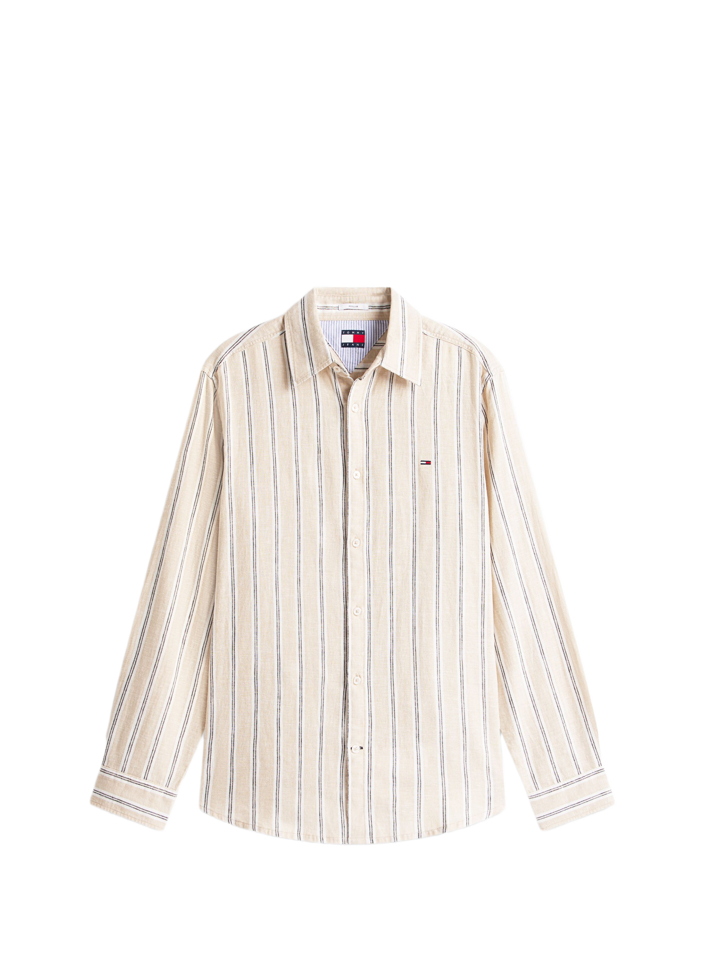 Vertical striped shirt in cotton and linen TOMMY HILFIGER Multicolour