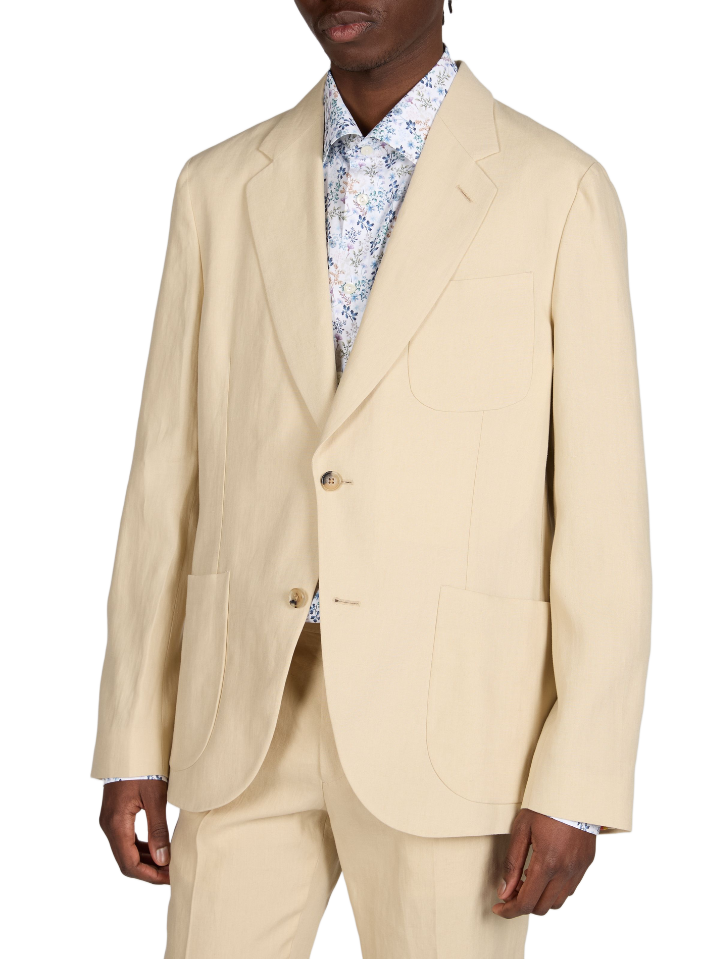 Straight linen suit jacket PAUL SMITH Beige