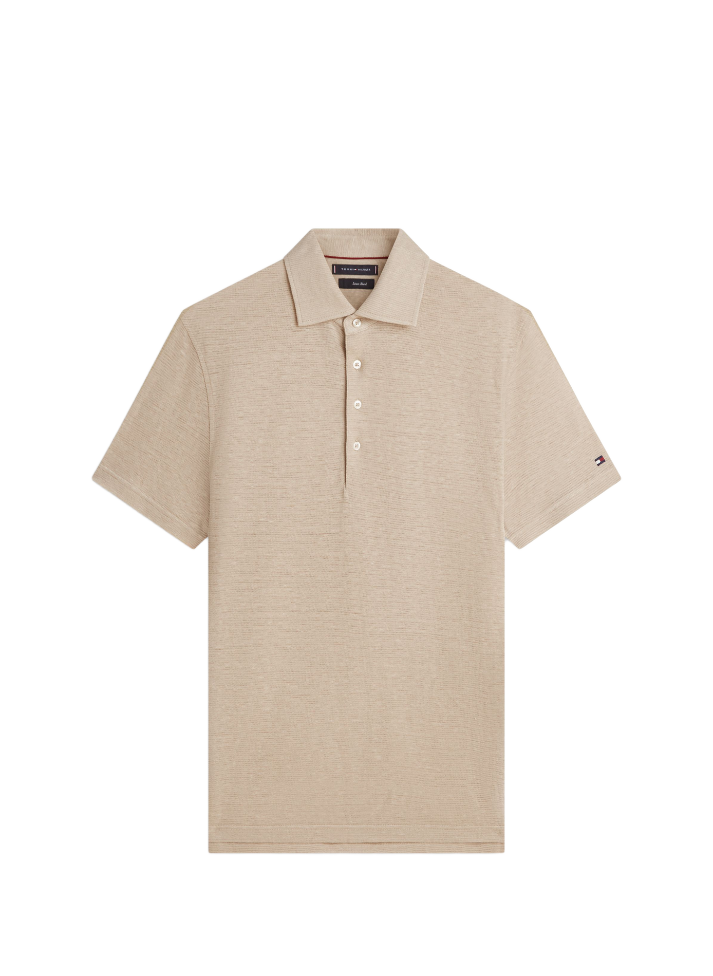 New York Label polo in cotton and linen TOMMY HILFIGER Beige