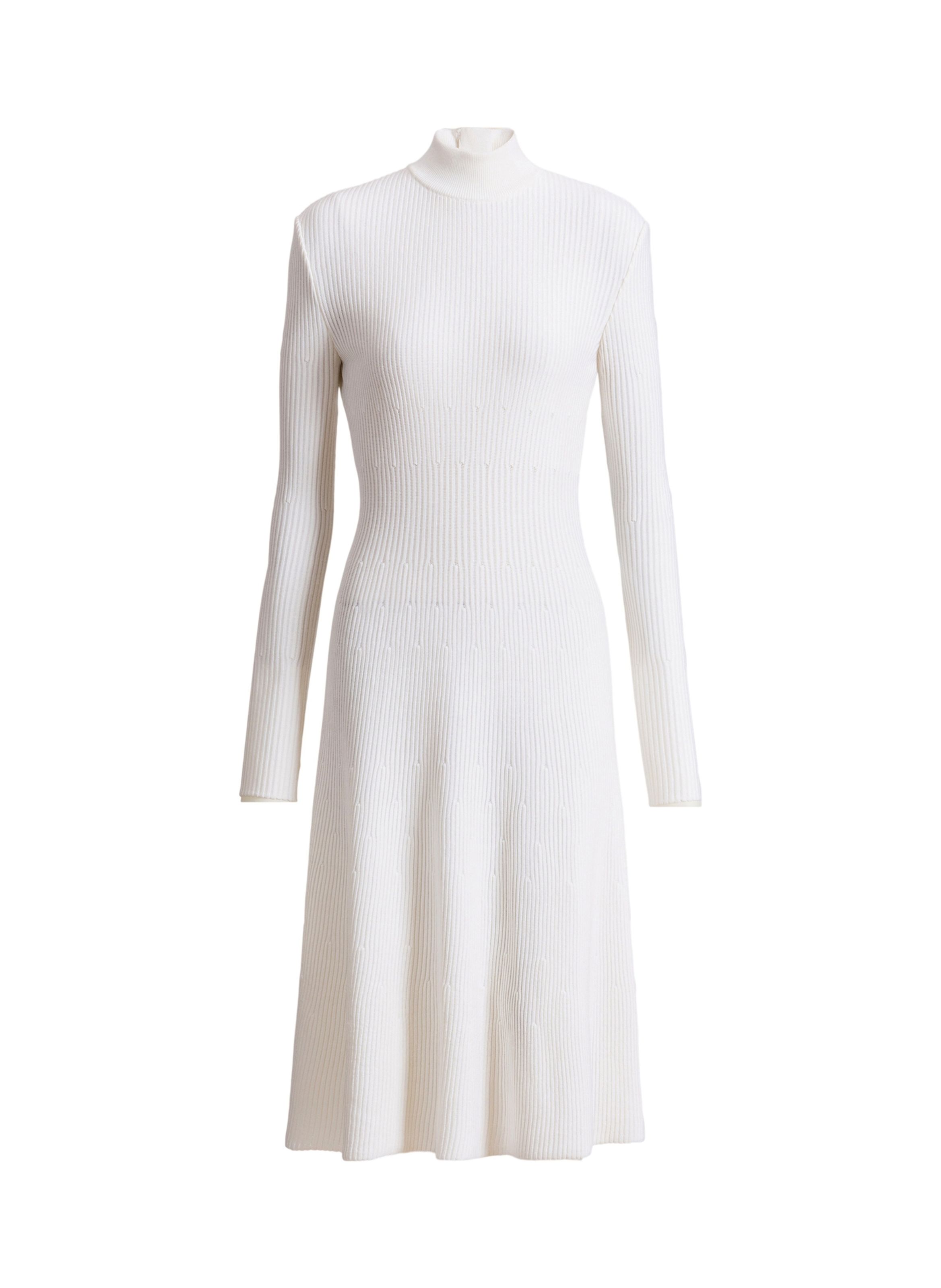 Robe longue en maille côtelée BALMAIN Blanc