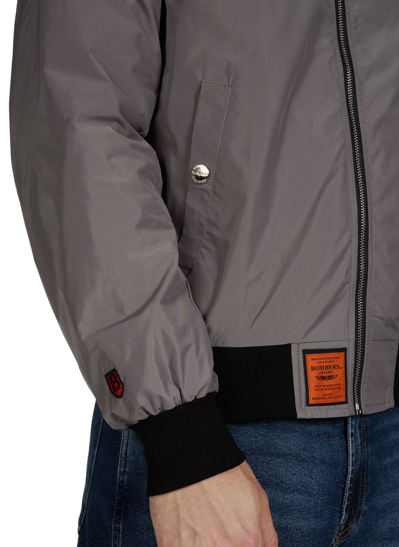 Bomber with logo embroidery on the chest BOMBERS ORIGINAL Grey
