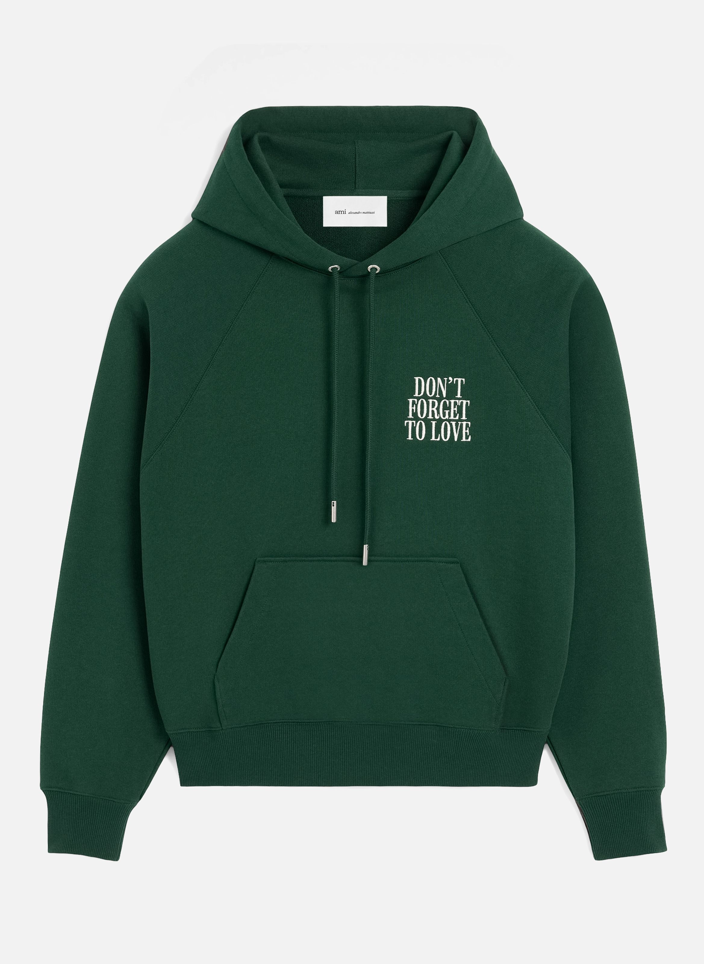 Hoodie unisexe en coton "don't forget to love" AMI PARIS Vert